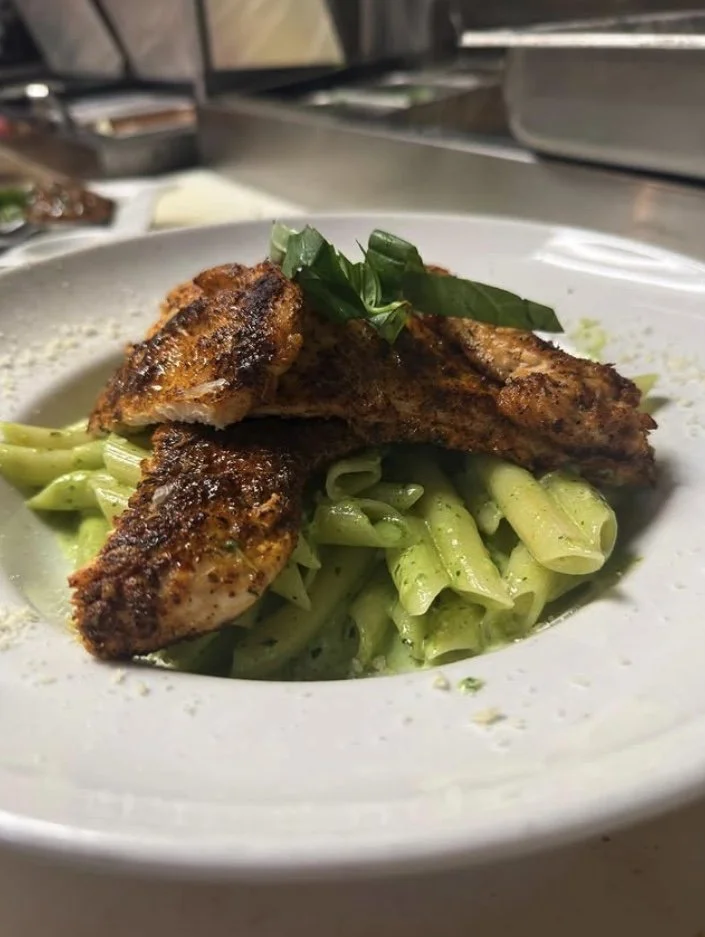 Pesto Pasta with Blackened Chicken