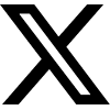 A black X shape on a white background.
