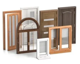 A variety of interior doors in different styles and colors, including wood, white, and dark finishes.
