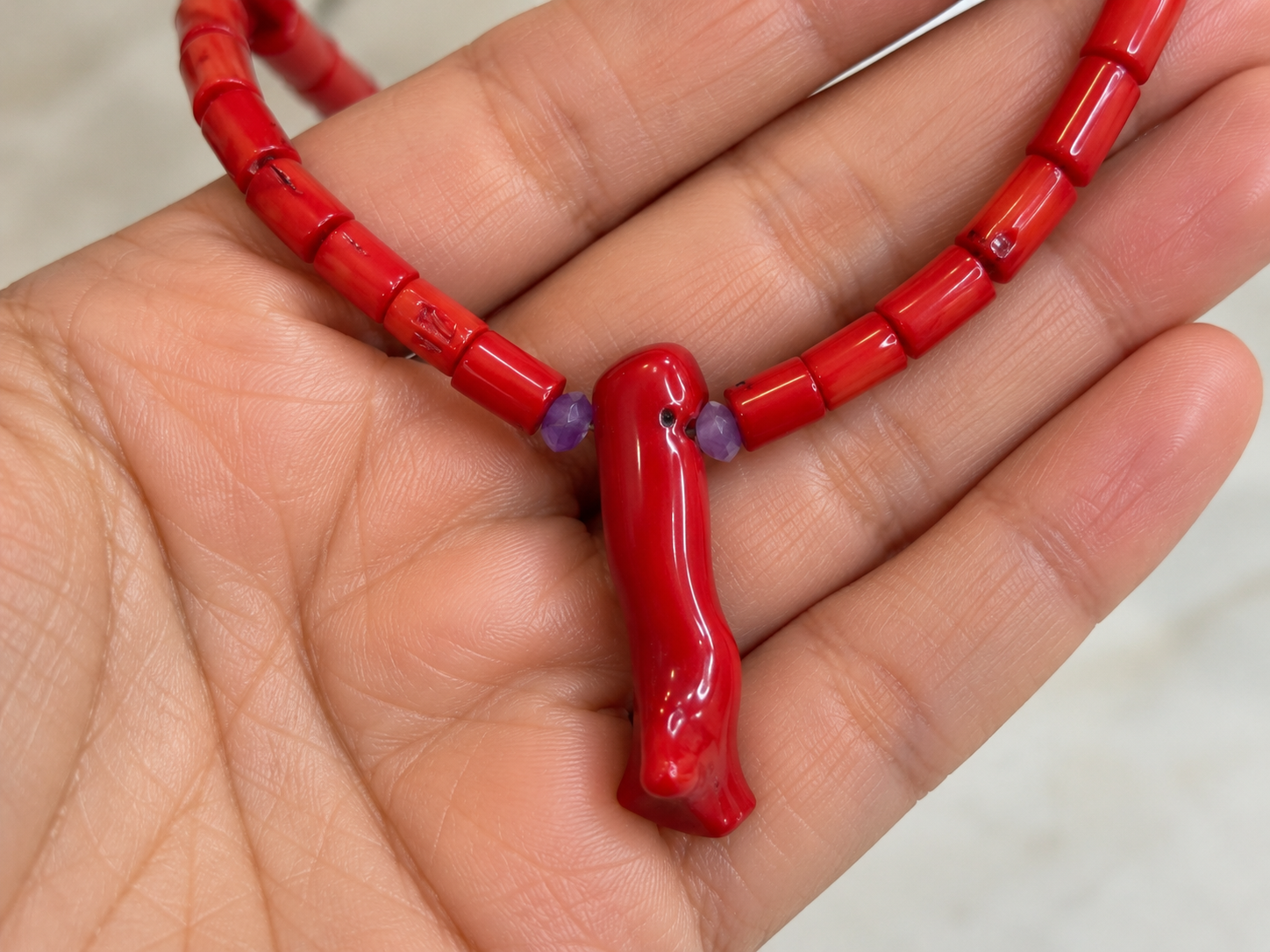 Handcrafted Red Coral Pendant Necklace.png