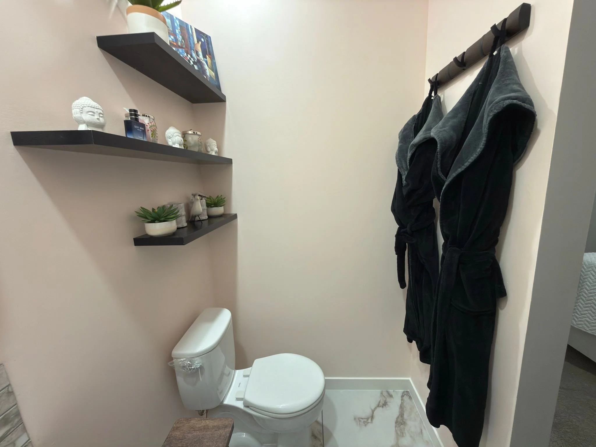 Robes are provided for guests.