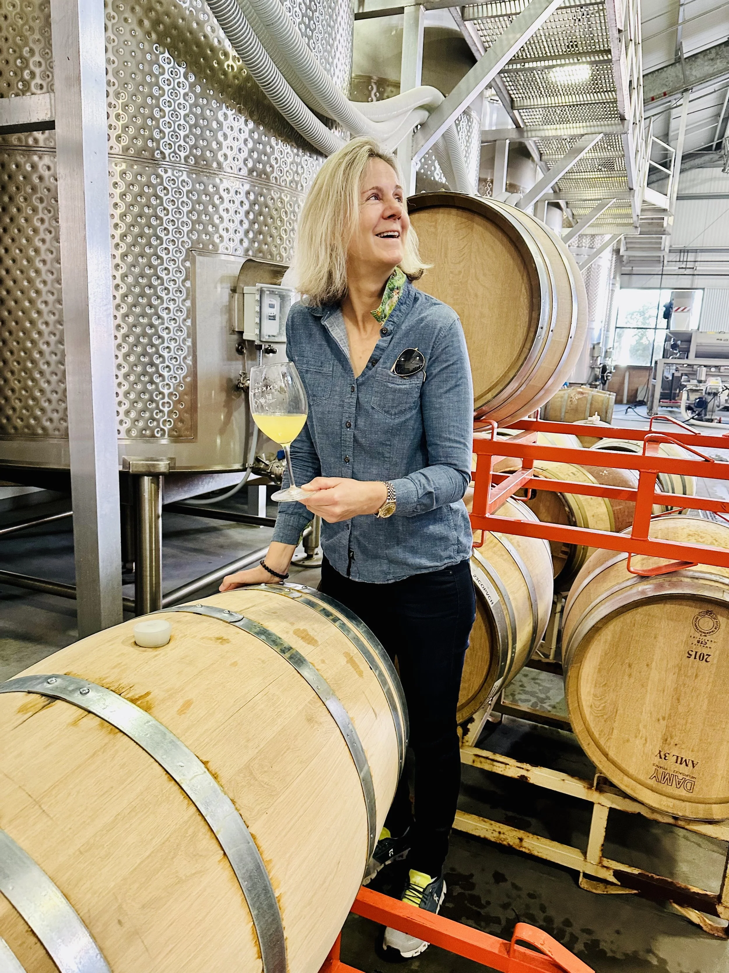 Carole Copland, Copland Vineyards, at her wine cellar. her
