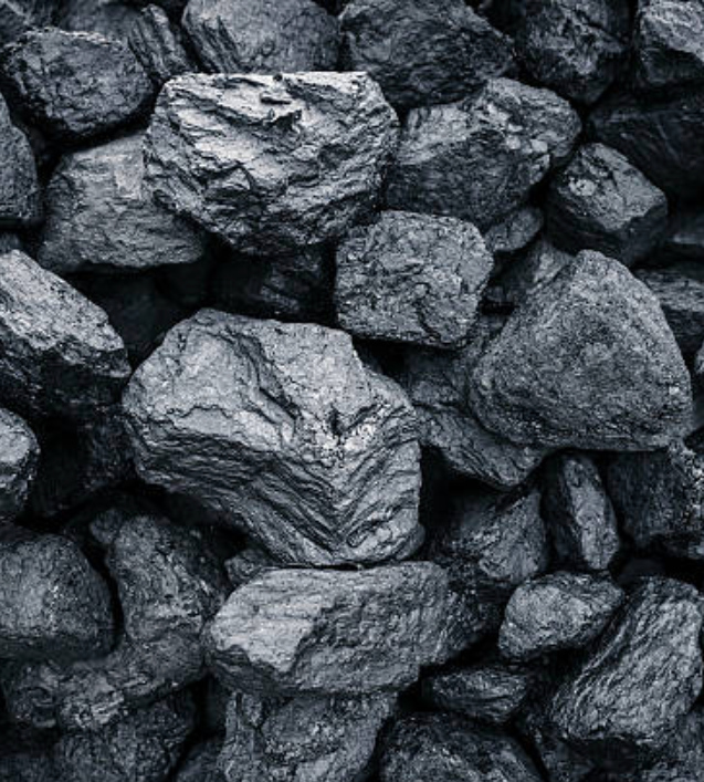 Close-up of black coal rocks.