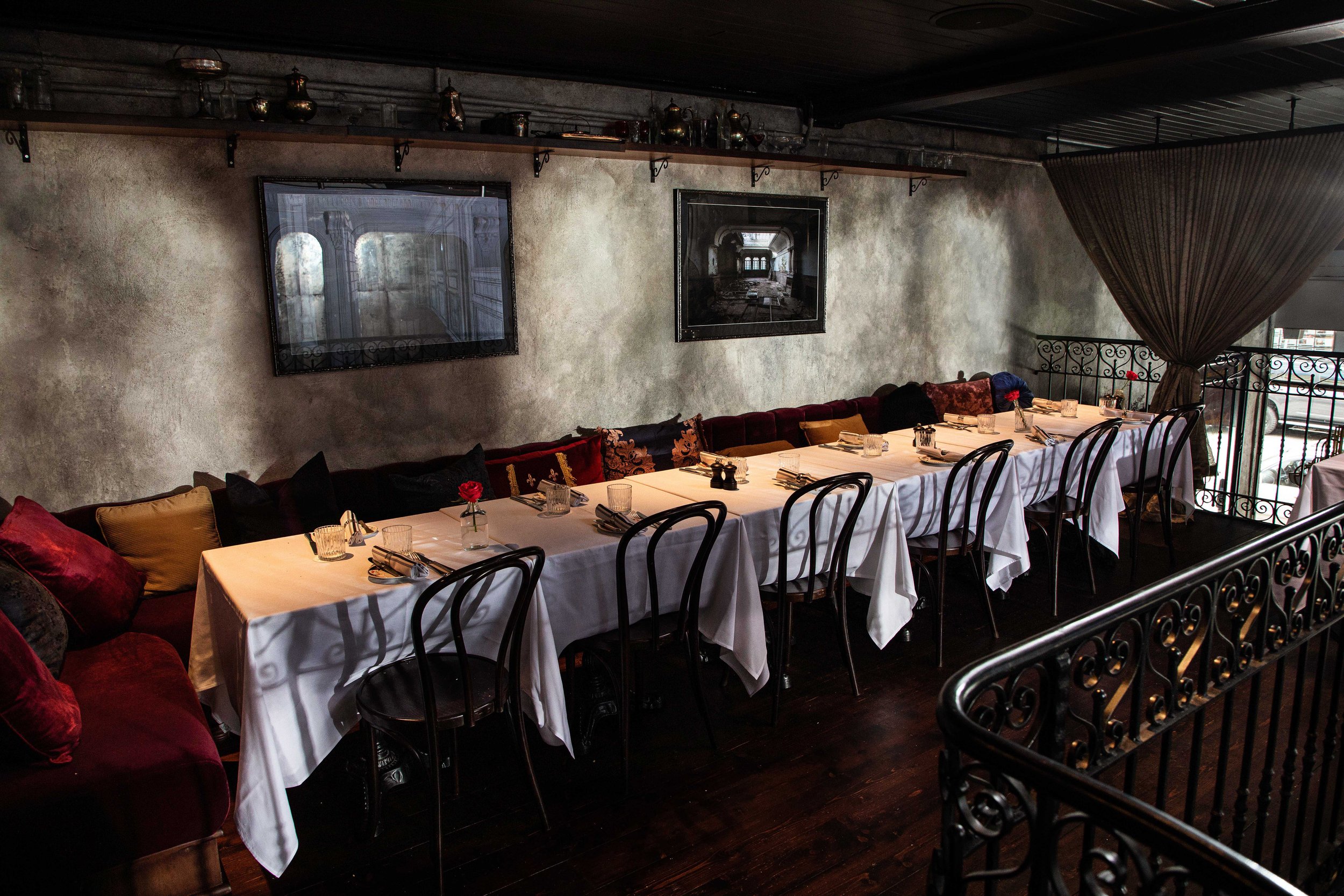 Smith St Bistrot's semi private dining space, the Mezzanine