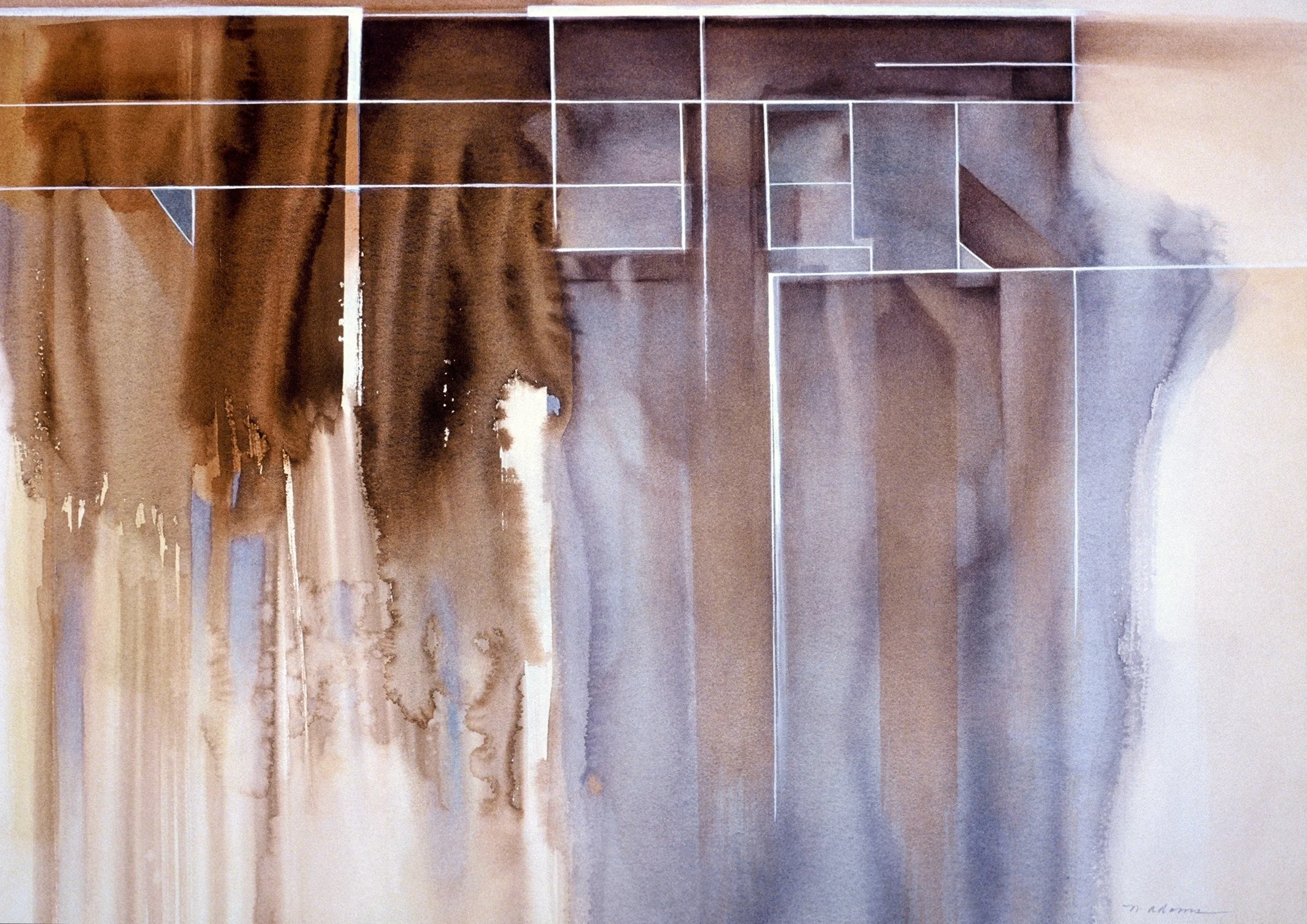 "Old Pier, Maine", watercolor on d'Arches paper, 21x29-inches, 1978-82 (Collector)