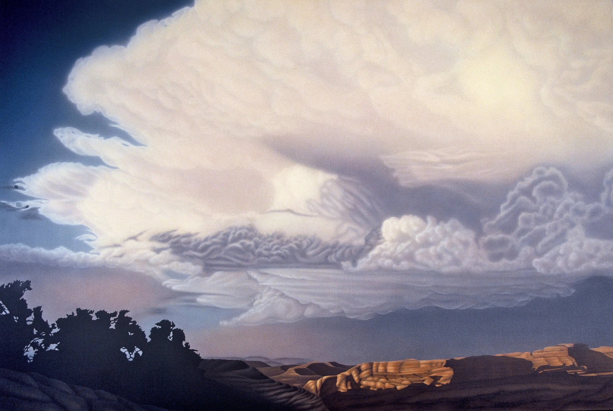 "Southwest Series I", airbrush acrylic on linen canvas, 48x72-inches, 1989(Collector)