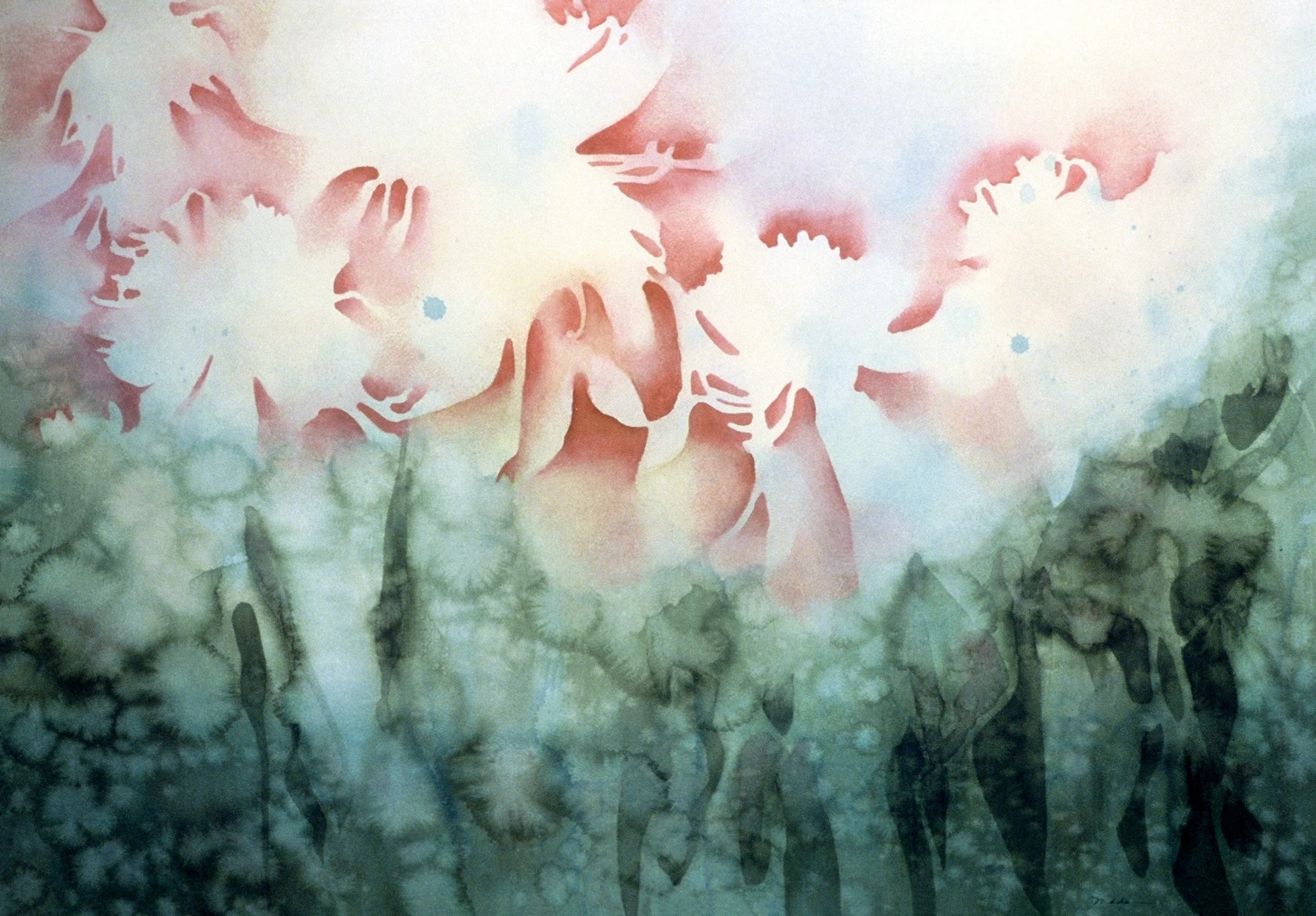 "Floral Images", watercolor on d'Arches paper, 21x29-inches, 1981 (Collector)