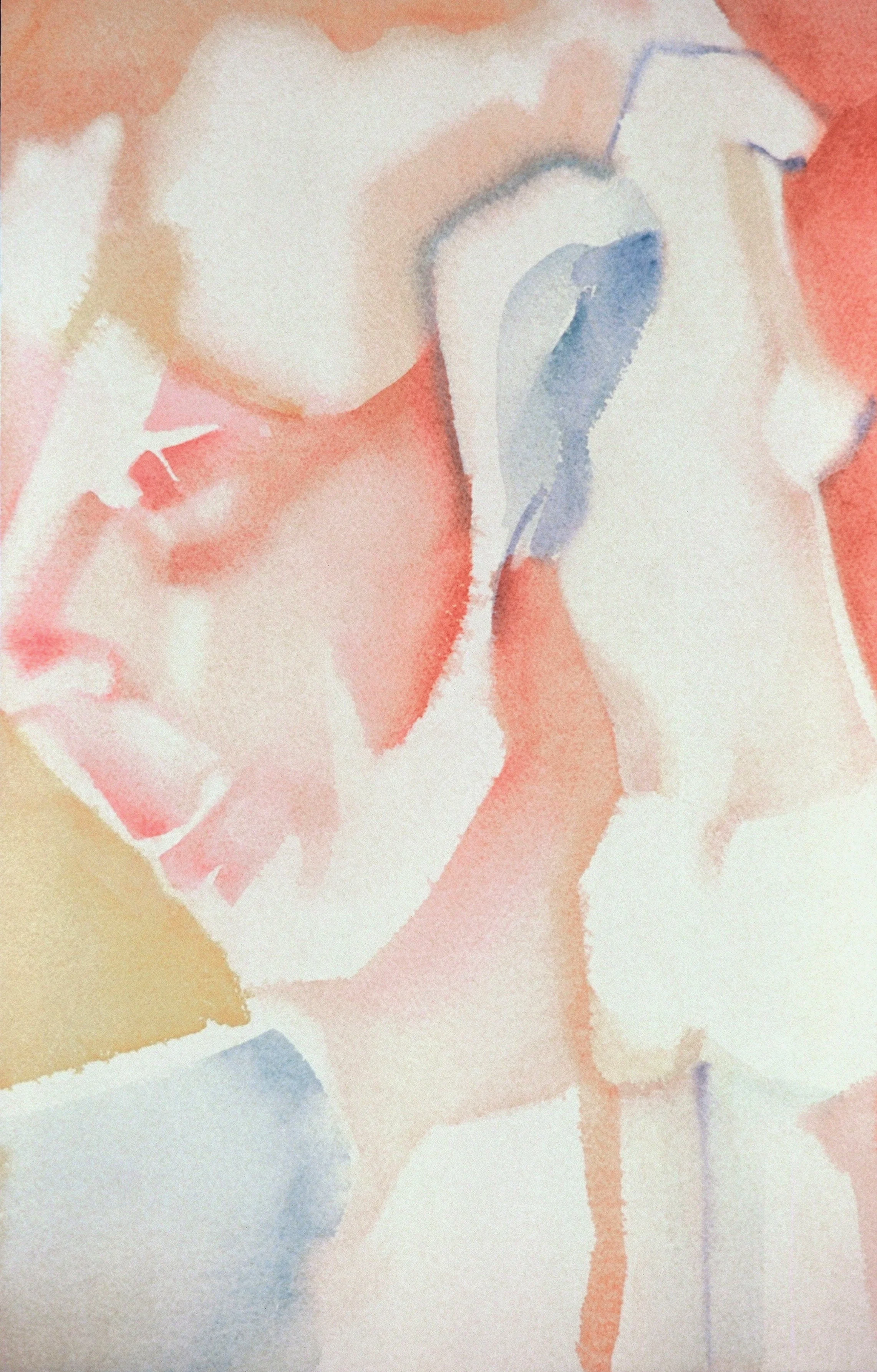 "Two Figures in a Room", watercolor on d'Arches paper, 21x14-inches, 1976 (Collector)