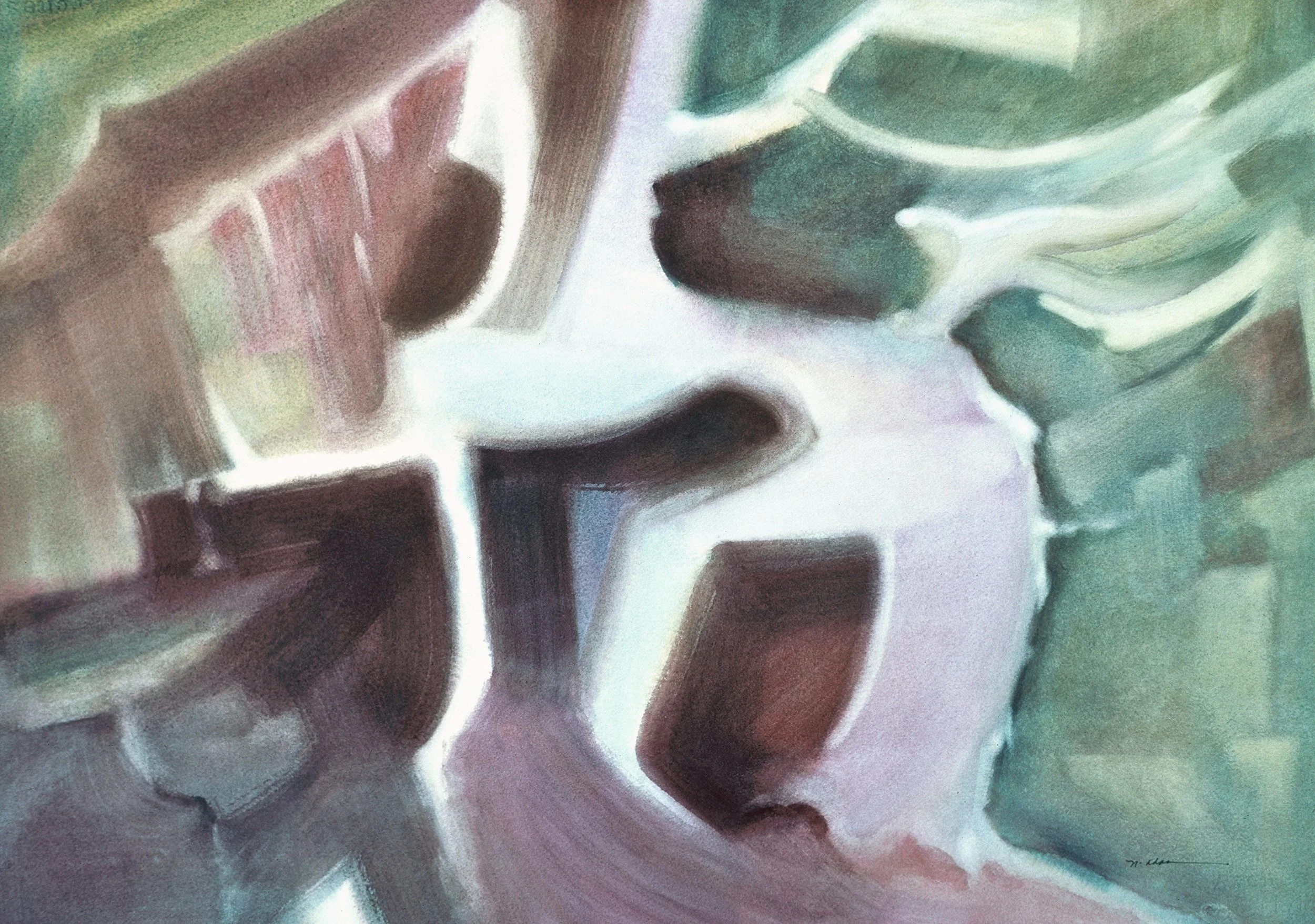 "Untitled (Burchfield Tree)", watercolor on d'Arches paper, 21x29-inches, 1976 (Repurposed as "Florida Coconuts")