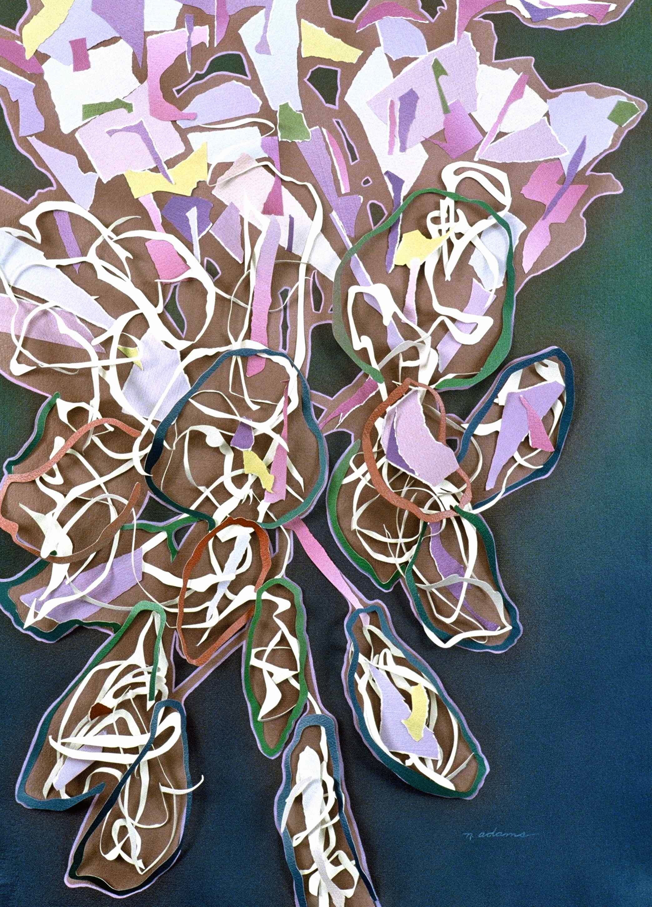 "Wisteria Suite 5", acrylic construction on d'Arches paper, 29x21x2-inches, 1988 (Studio)
