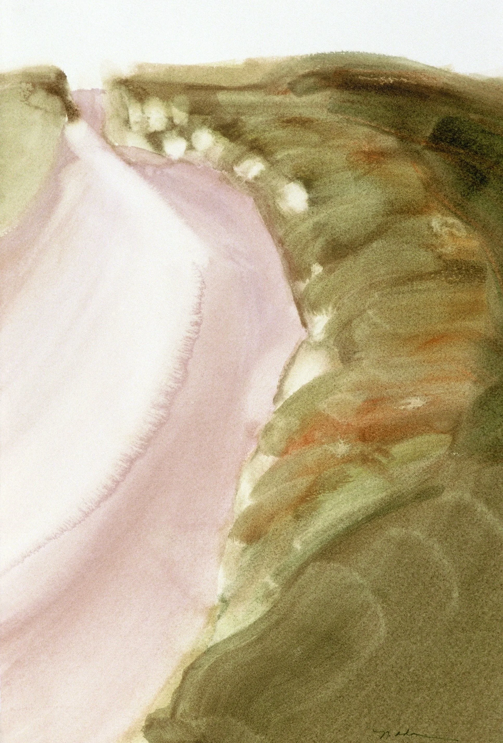 "Route to the Sea", watercolor on d'Arches paper, 21x14-inches, 1978 (Collector)
