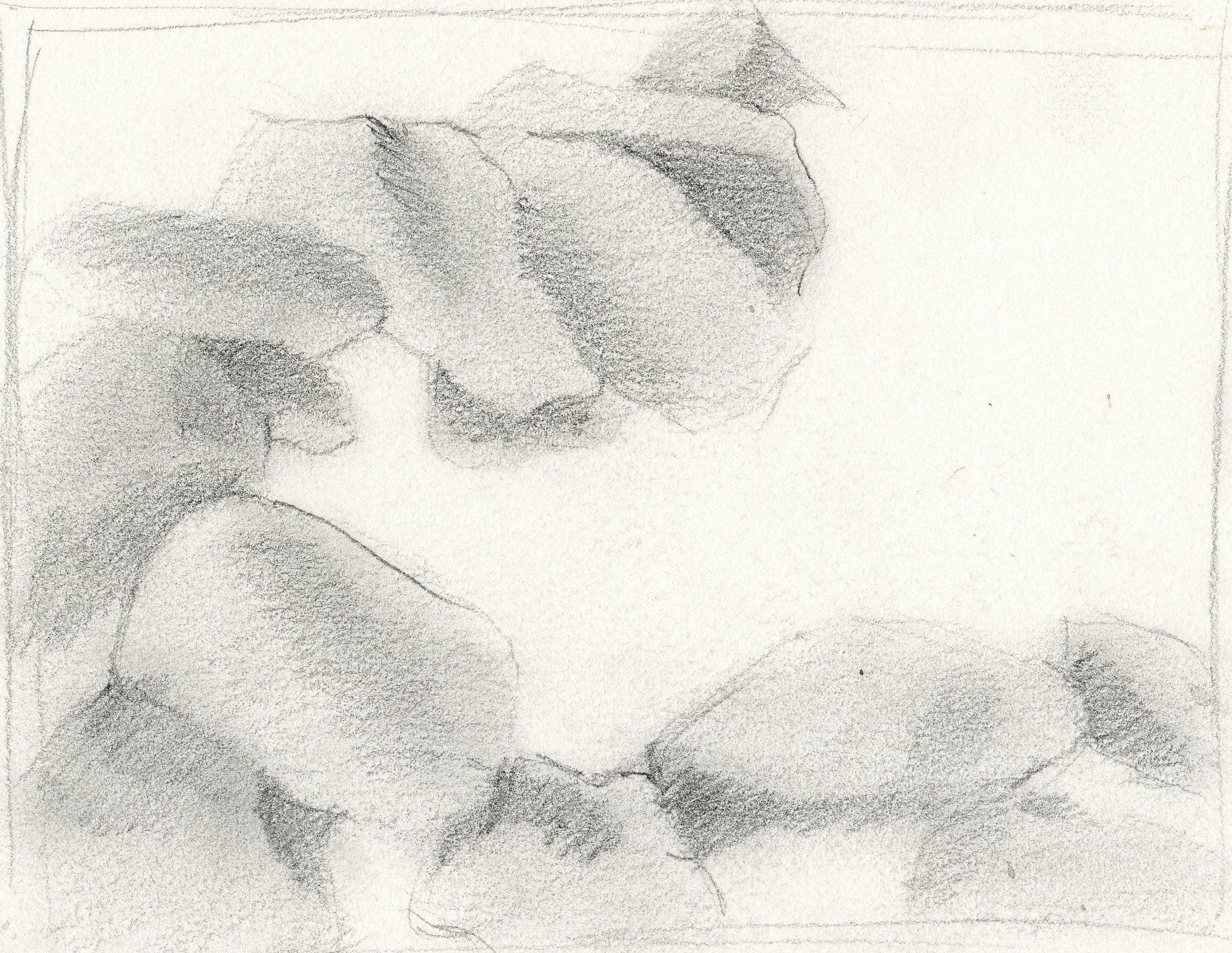 "Stones in Snow", sketch, pencil on paper, 10x6.5-inches, 1981