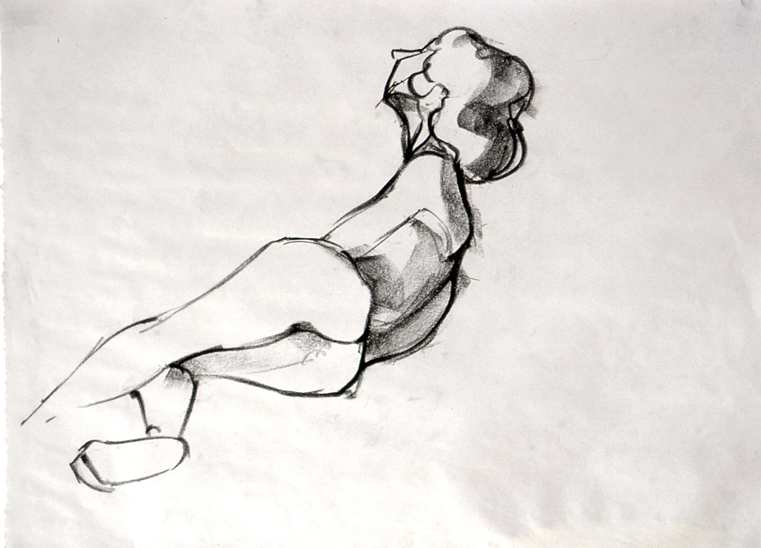 "Becky", charcoal on newsprint, 18x24-inches, pre-1980 (Studio)