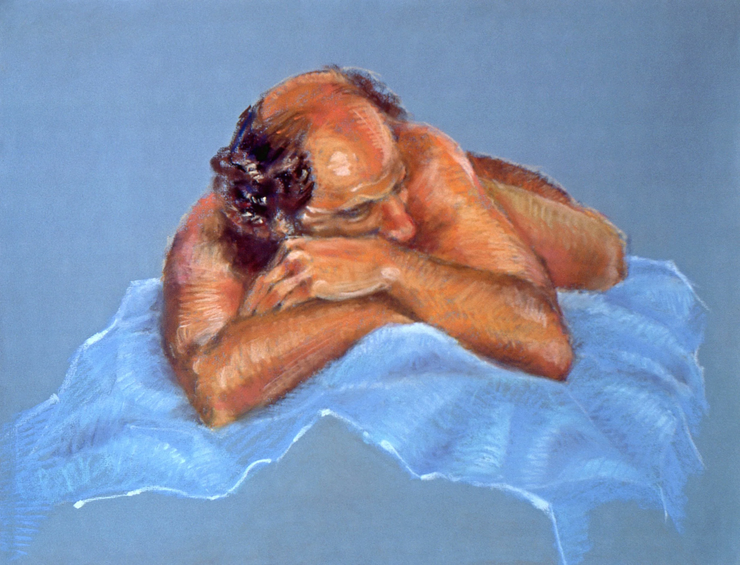"Fred, Reclining", pastel on Canson paper, 19x25-inches, pre-1977 (Studio)