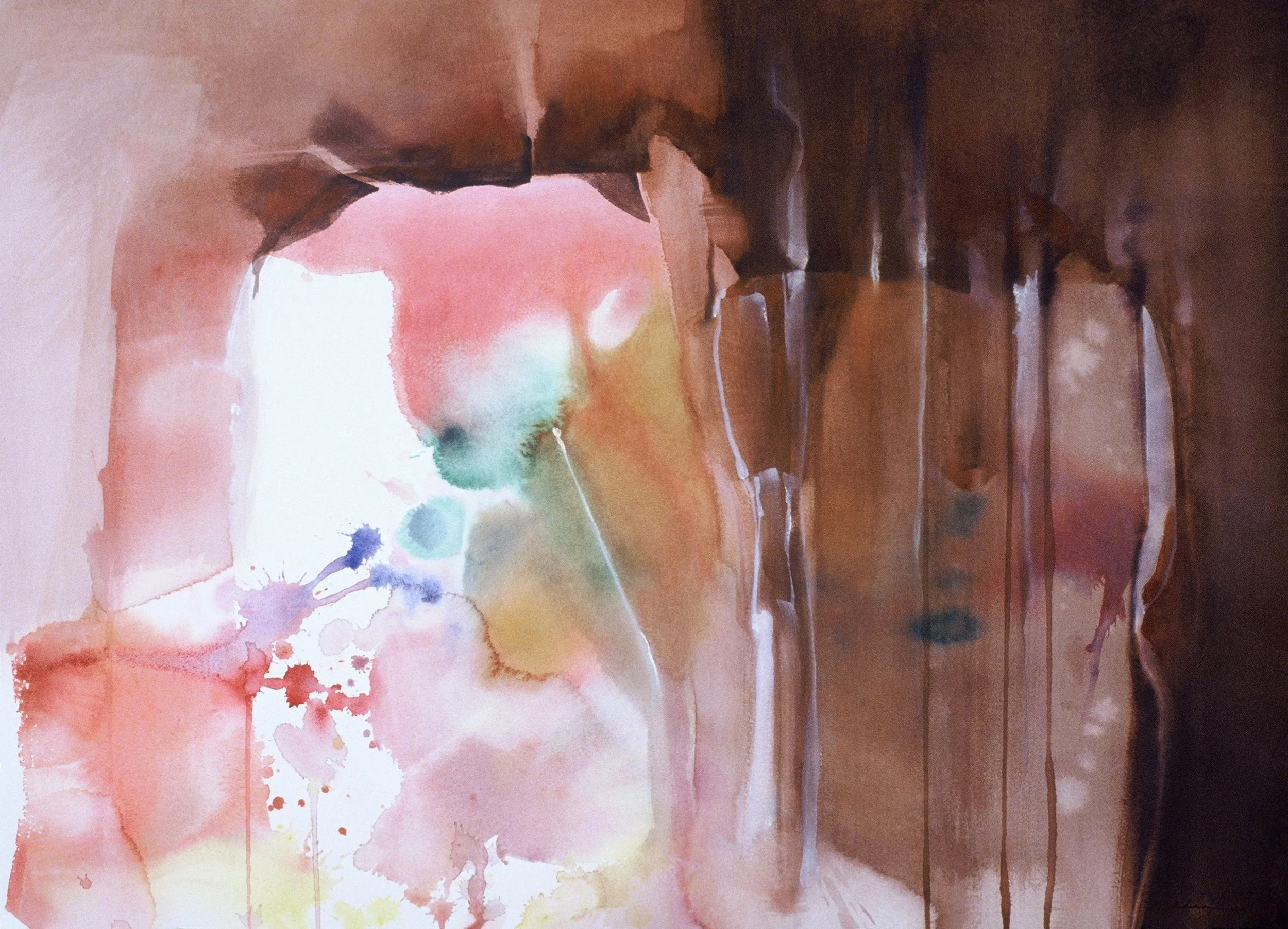 "Cave", watercolor on d'Arches paper, 21x29-inches, 1980 (Collector)