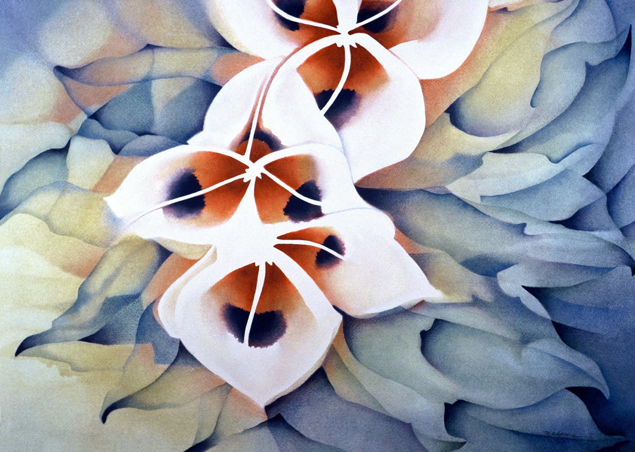 "Wildflowers", watercolor on d'Arches paper, 21x29-inches, 1976-82 (Collector)