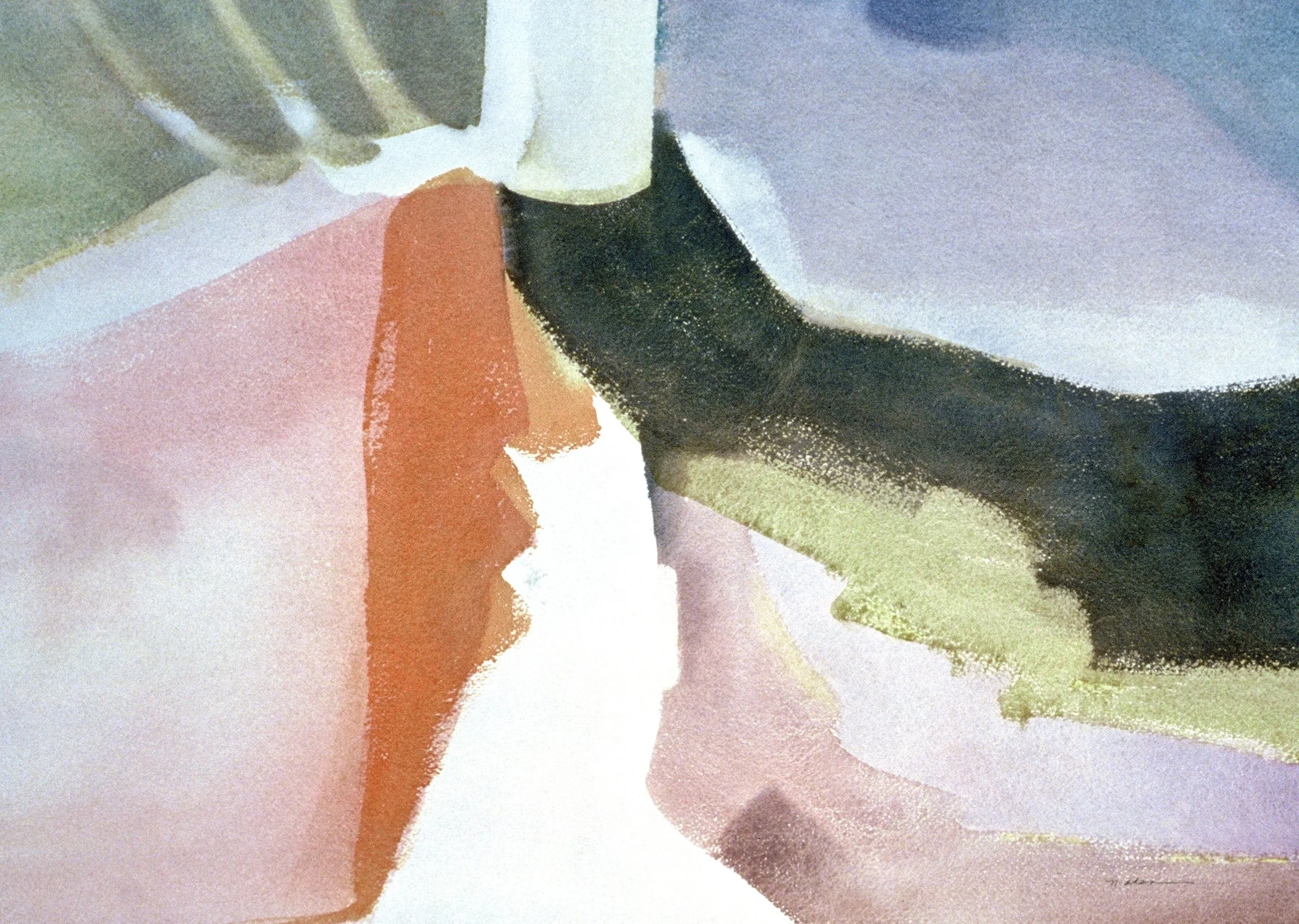 "Rocky Cleft, Rangemark", watercolor on d'Arches paper, 21x29-inches, 1976
