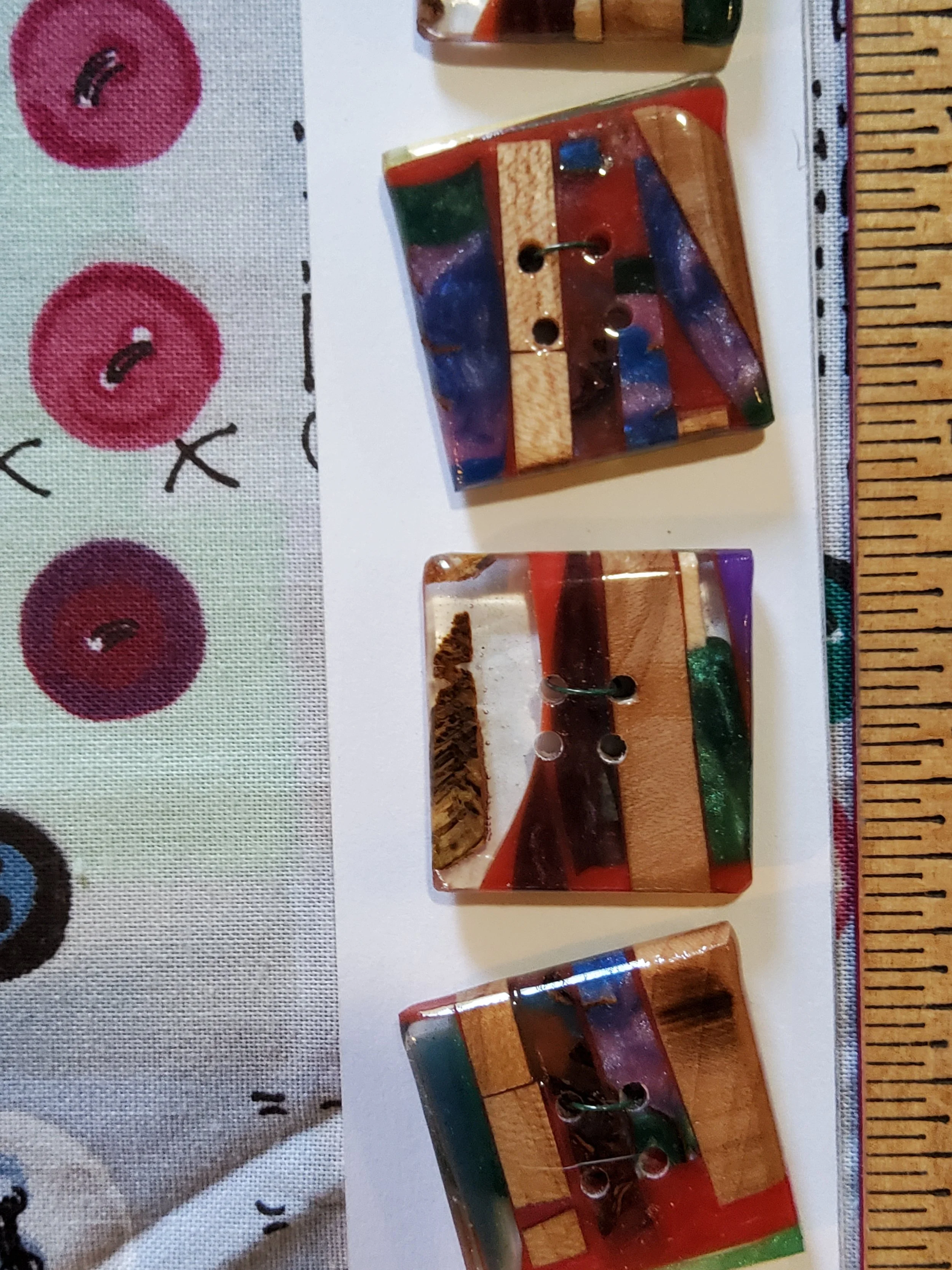 Red and clear with wood