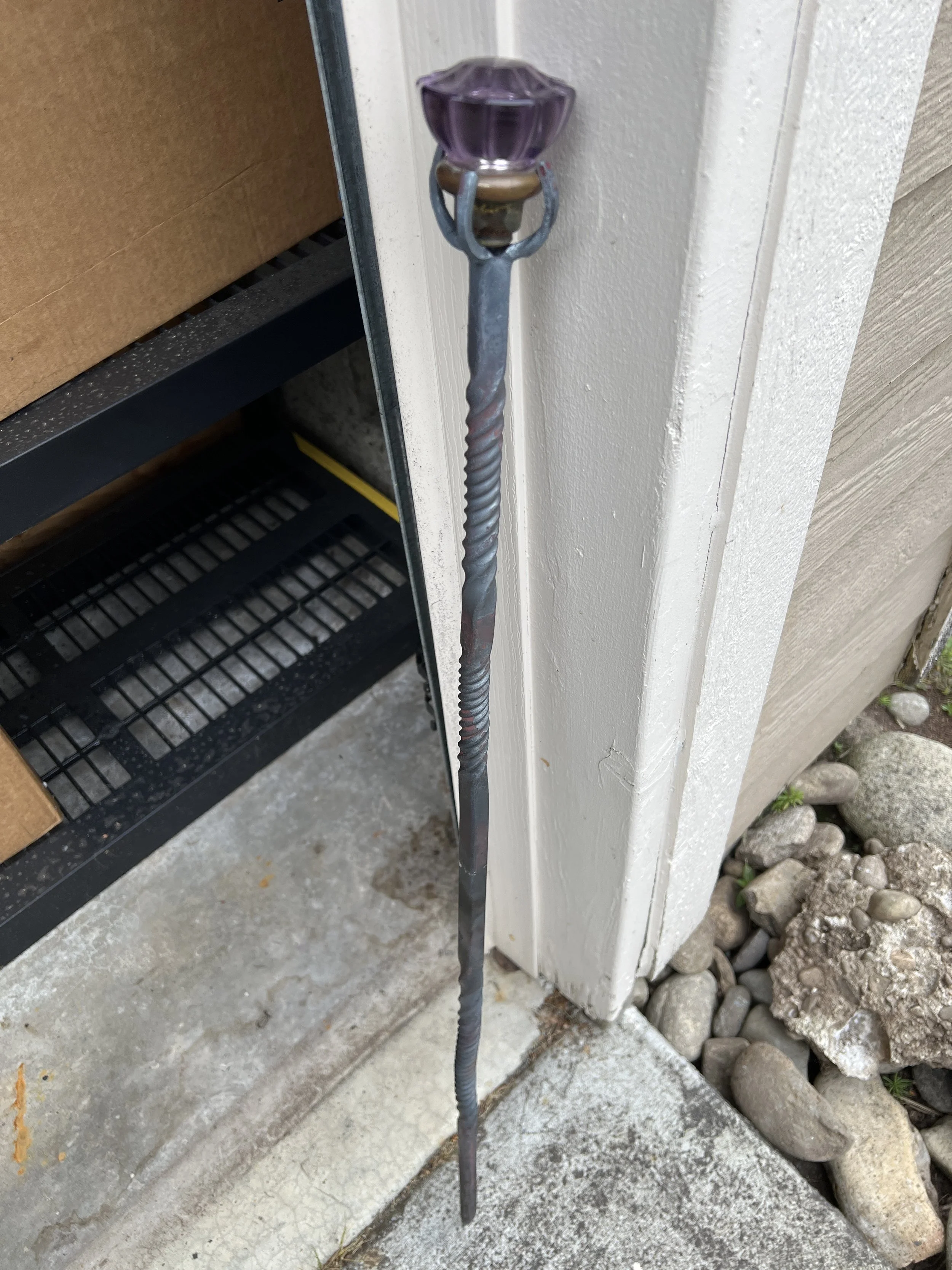 1/2" square stock and an old doorknob from my grandparents house.