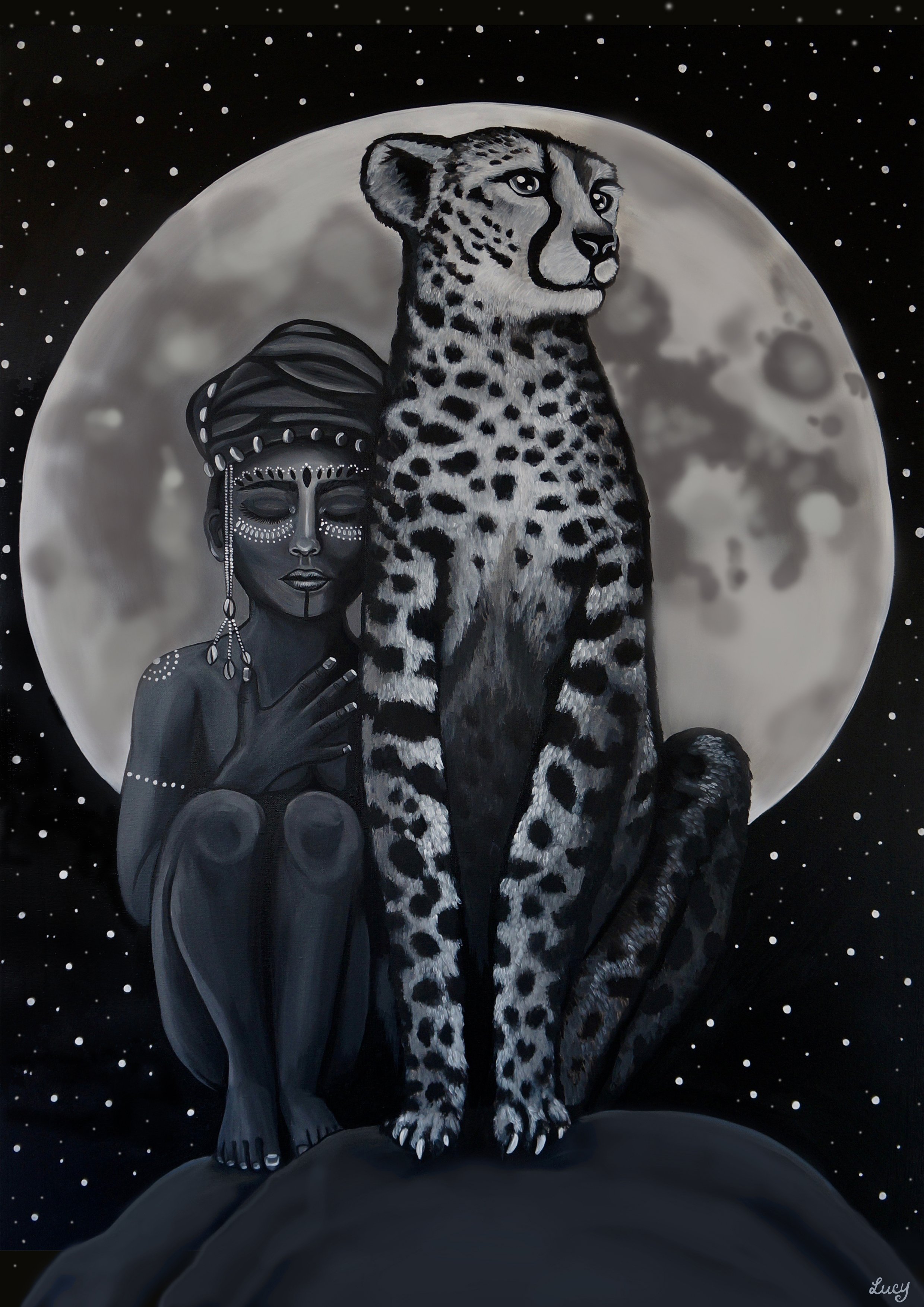 African Heart Print