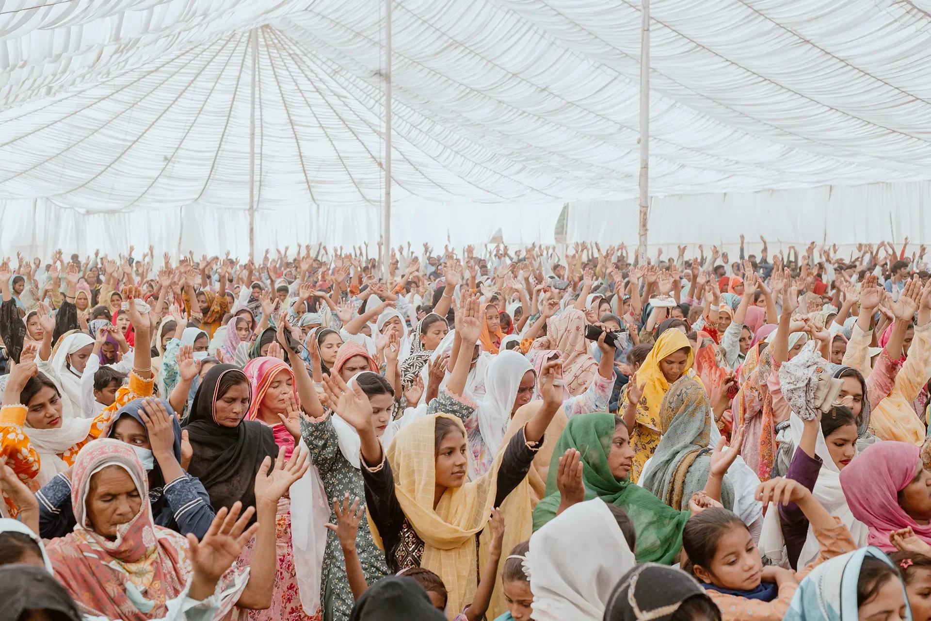 Large church tent and service