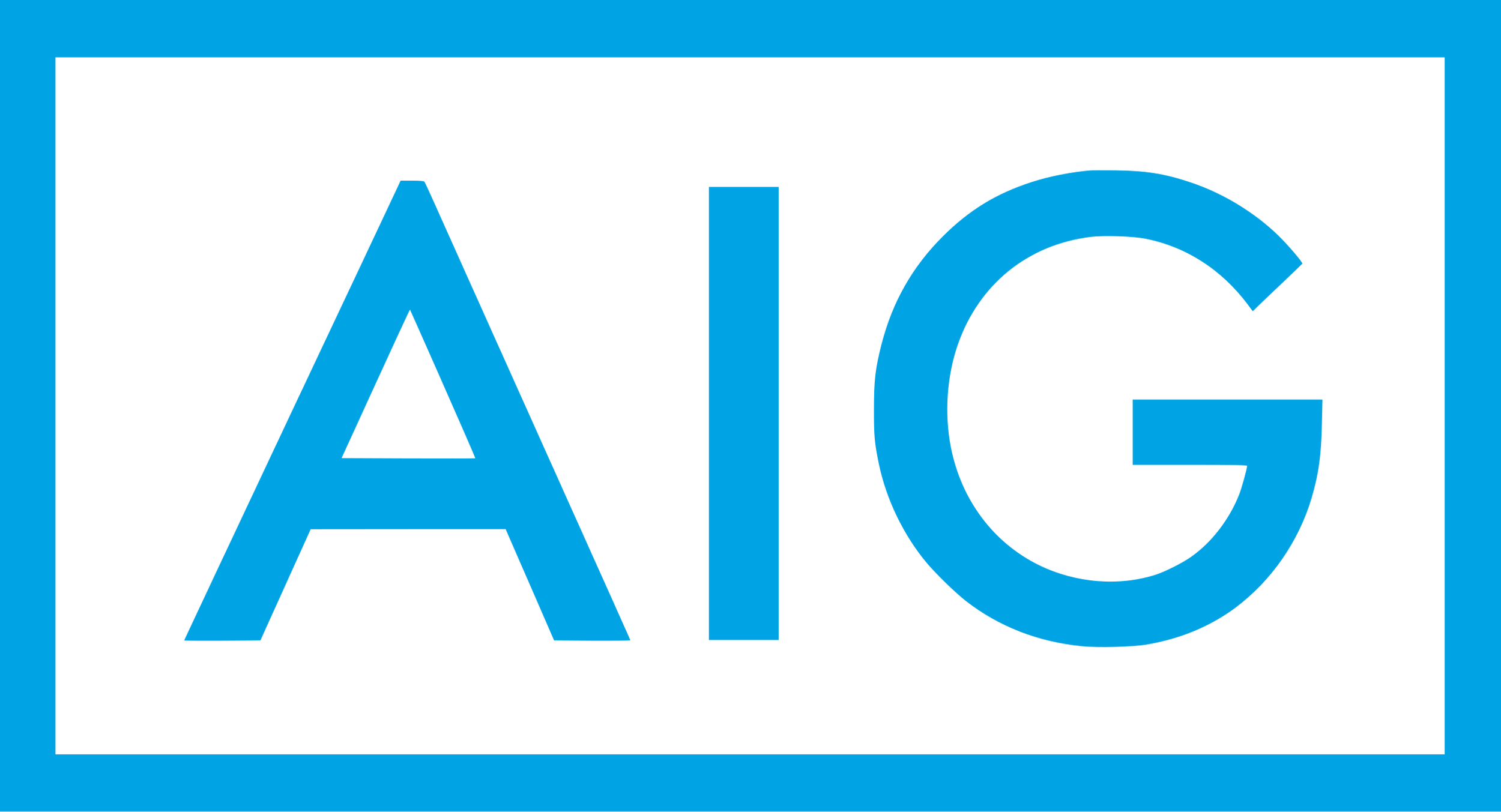 The logo of the American International Group (AIG), with the lowercase letters 'aig' in blue on a white background, outlined by a blue border.