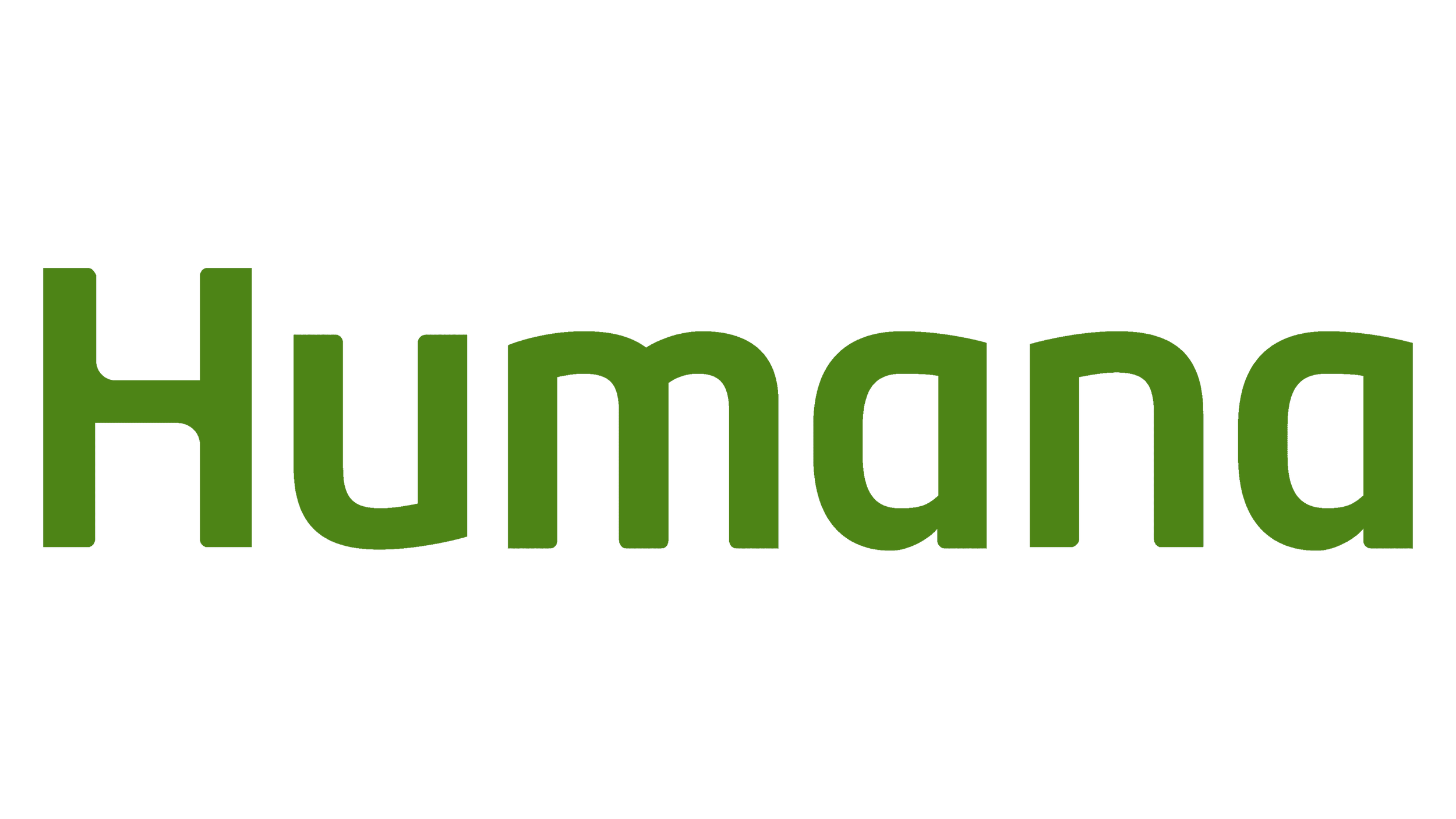 The word "Humana" written in large green letters against a black background.