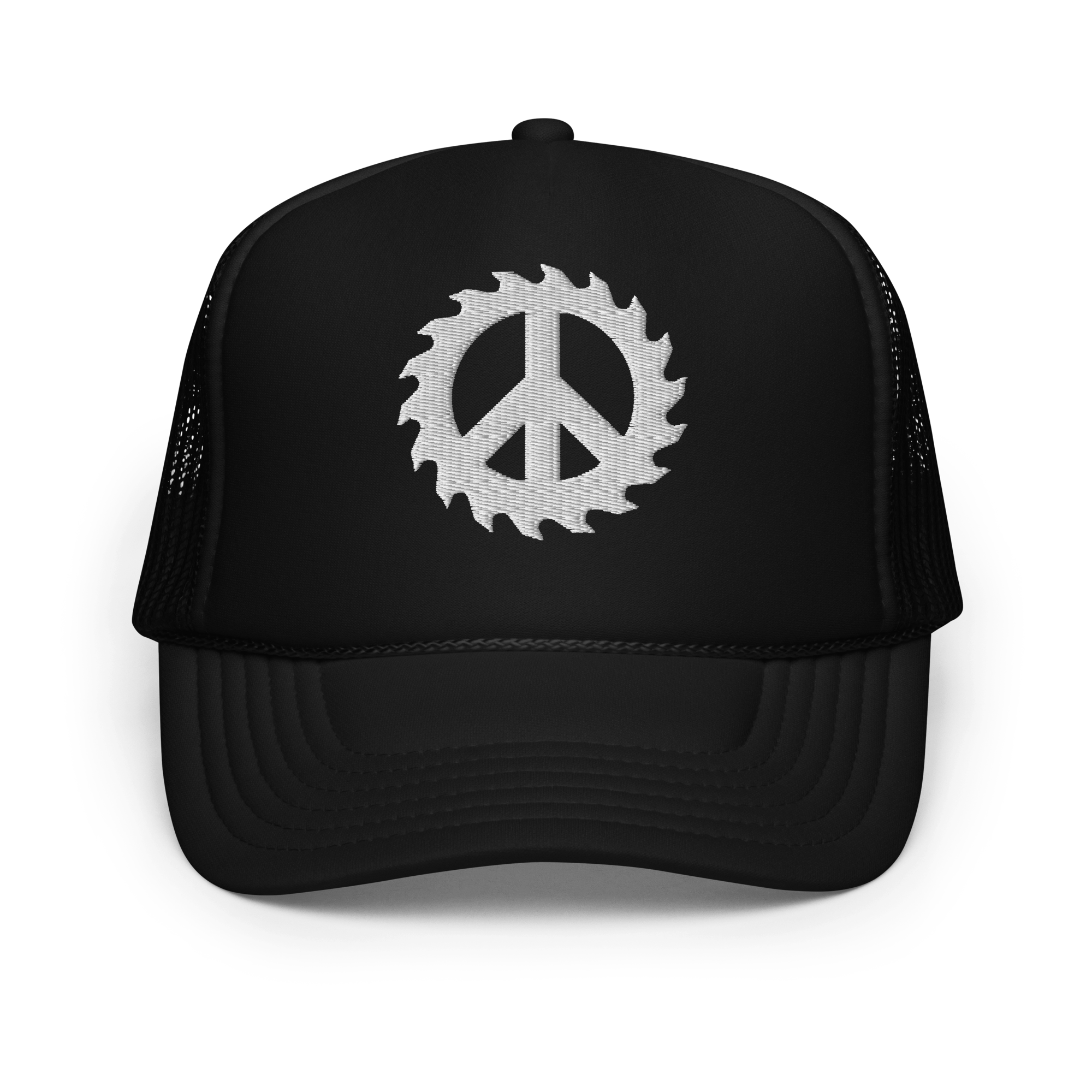 Embroidered Peace Saw Trucker Hat