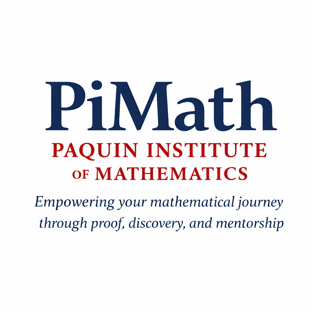 Logo of PiMath Paquin Institute of Mathematics with the tagline 'Empowering your mathematical journey through proof, discovery, and mentorship'