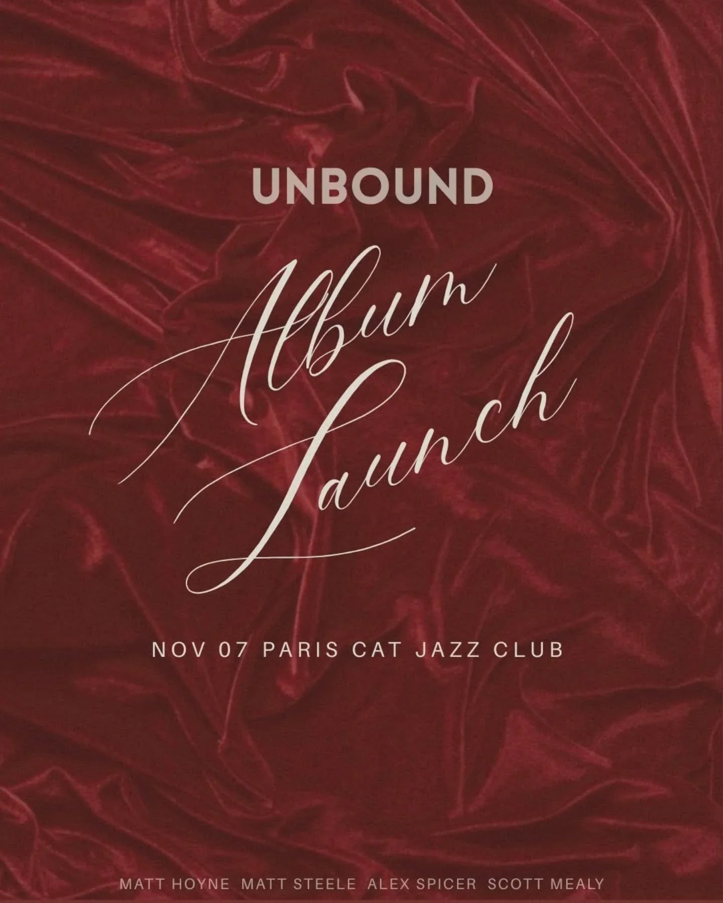 Mark your calendar! We are celebrating the release of our new album, UNBOUND, where we deep dived into the music of Sondheim.
This project has been a total labour of love, and I can't wait to share it live with this incredible band.
​Come hang out wi
