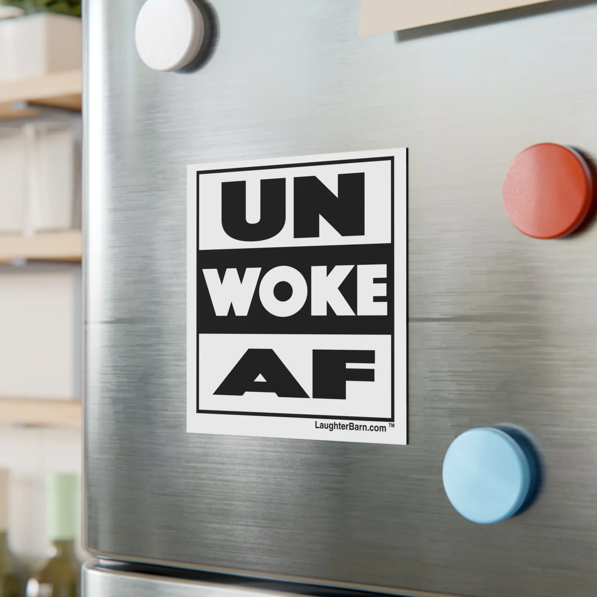 "Unwoke AF" Square Magnet