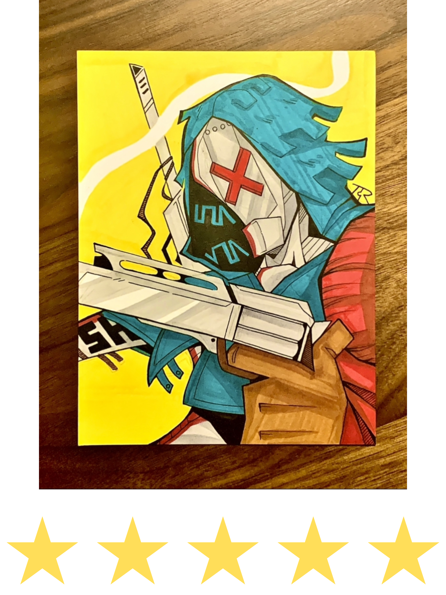 Custom drawing of warforged robot dungeons and dragons character