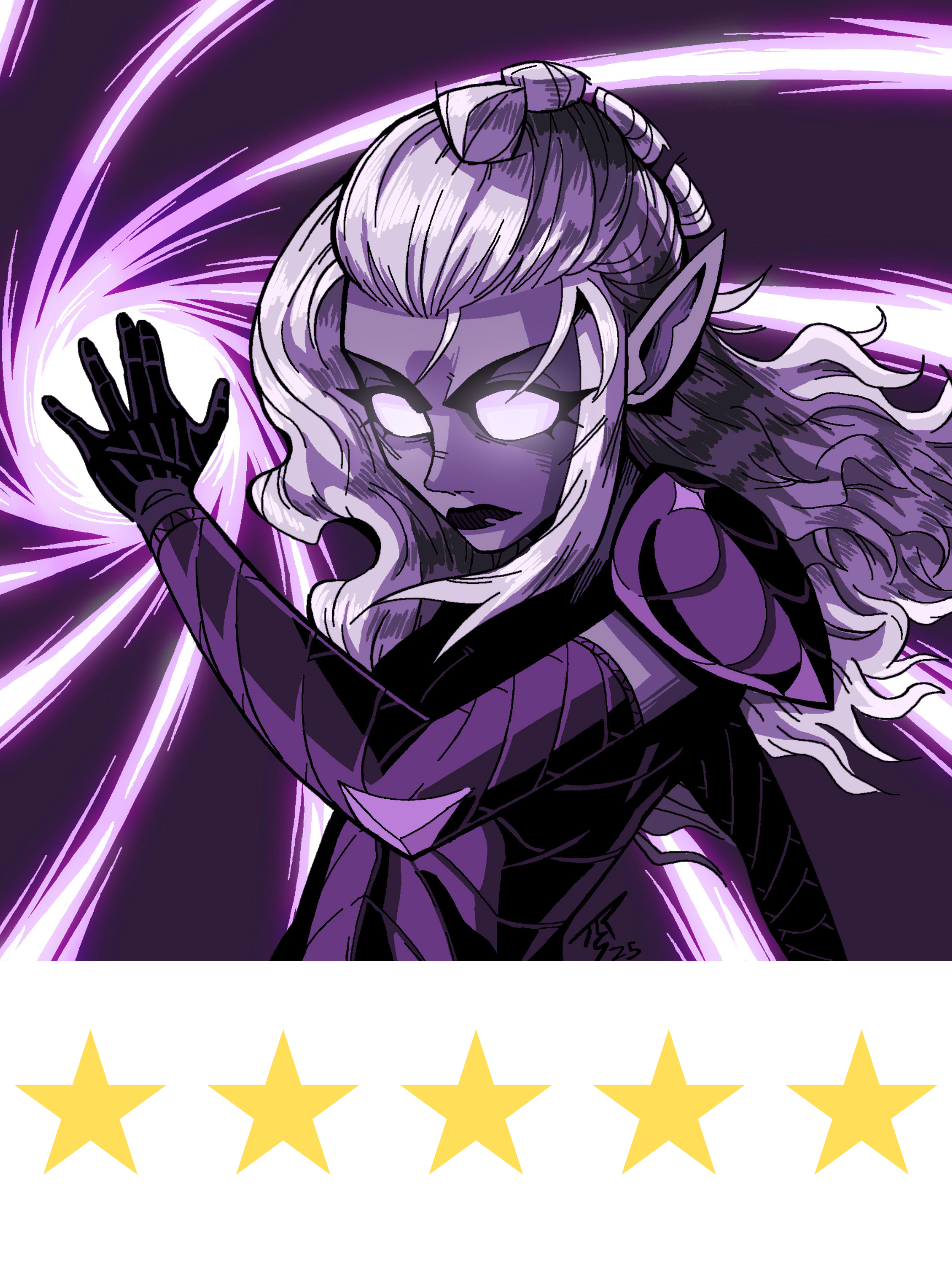 custom digital commission art of a femal drow dungeons and dragons sorcerer