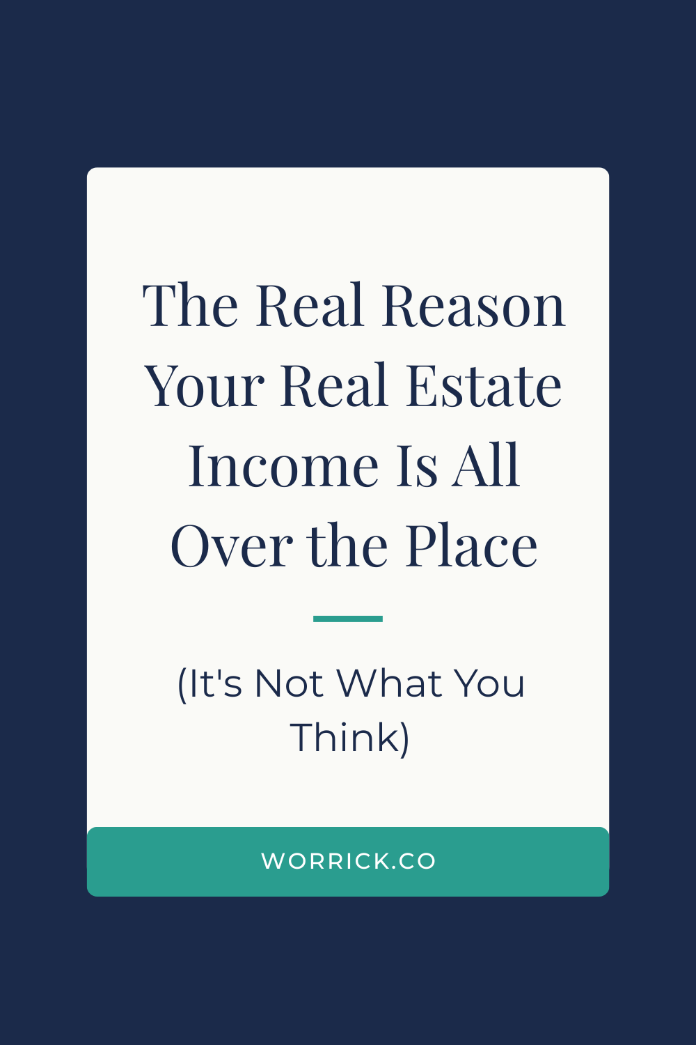 The Real Reason Your Real Estate Income Is All Over the Place (It's Not What You Think)