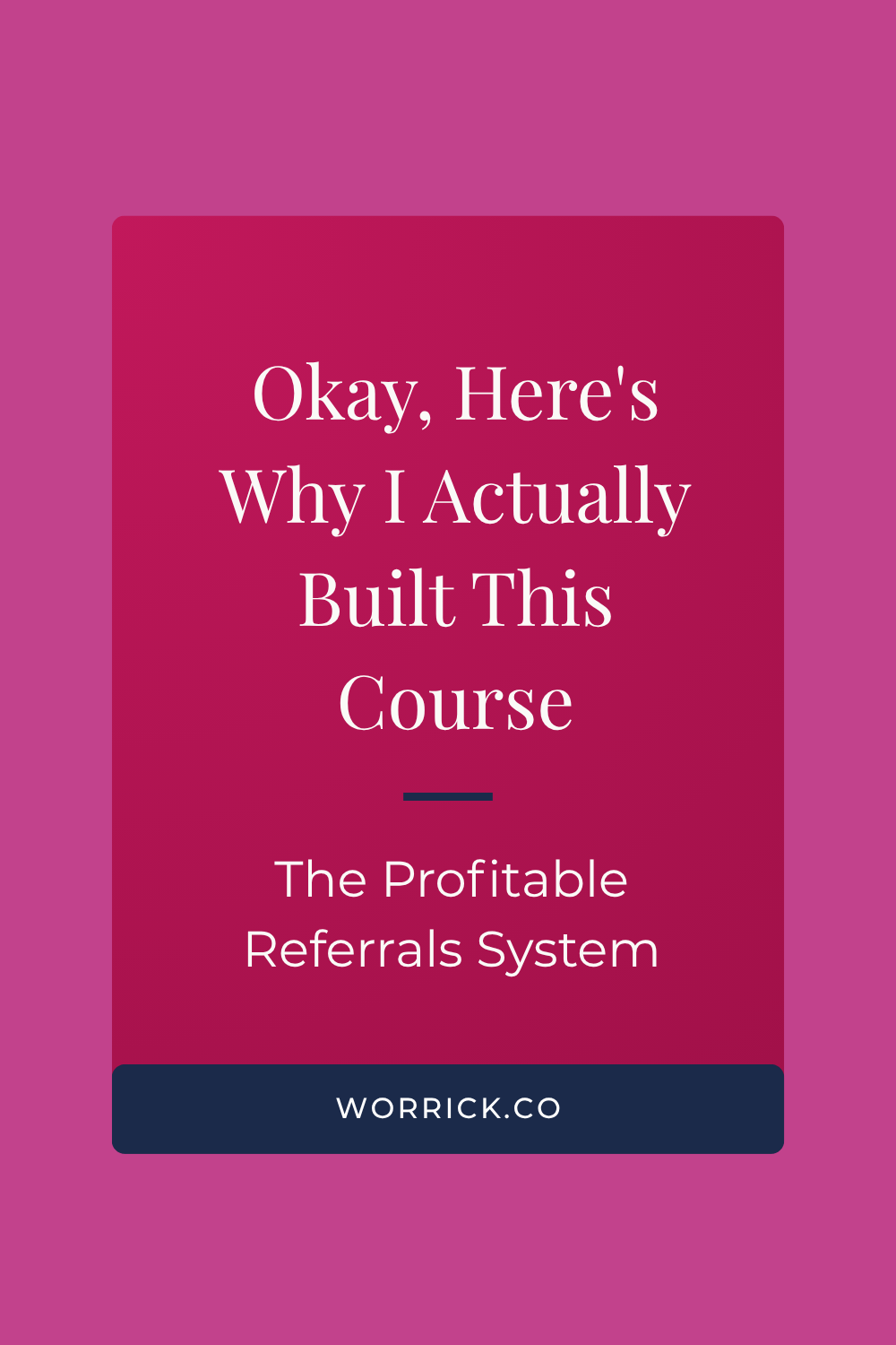 Okay, Here's Why I Actually Built This Course 