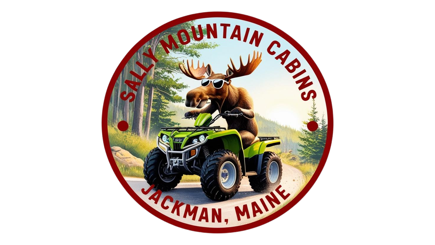 moose riding atv on trails in jackman maine
