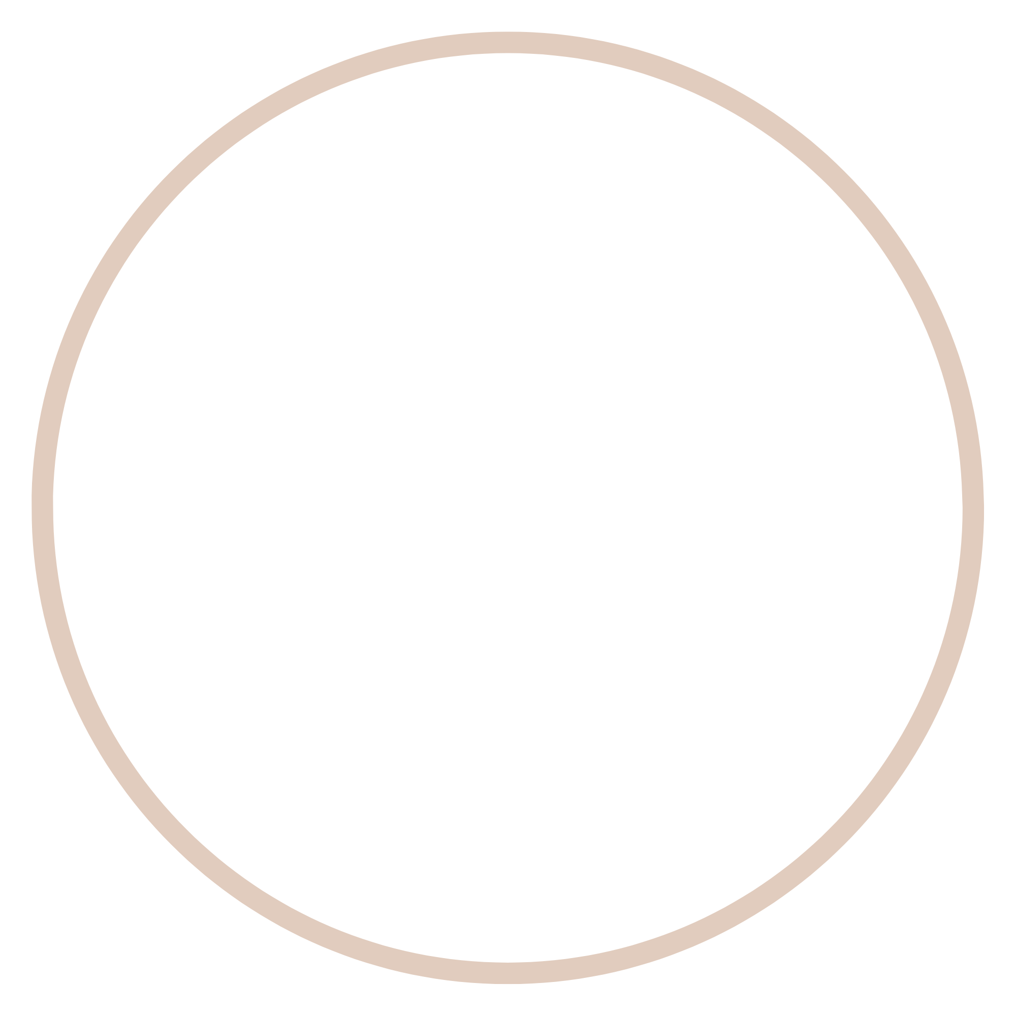 Close-up of a circular clock with a beige border and black face, showing no time.