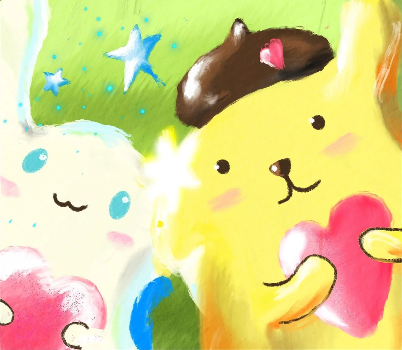 Pompompurin x Cinnamoroll BL 
Digital drawing