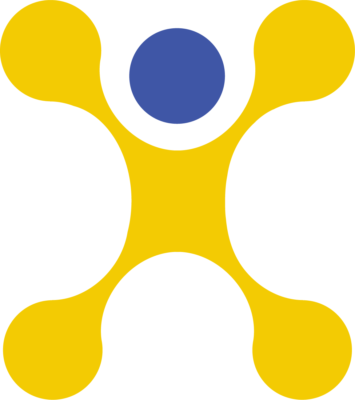 Logo for NOVA Pediatric Orthopaedics, graphic of a yellow molecular structure with a blue circle at the center.