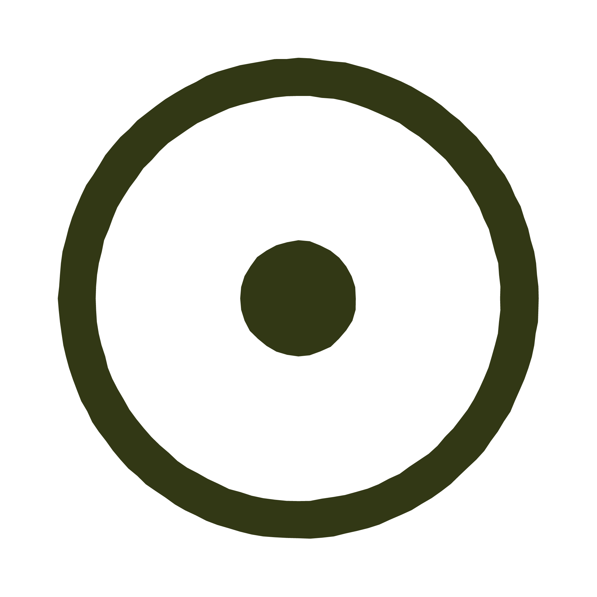 Geometric drawing of an outline square with sections divided by vertical, horizontal, and circle lines.