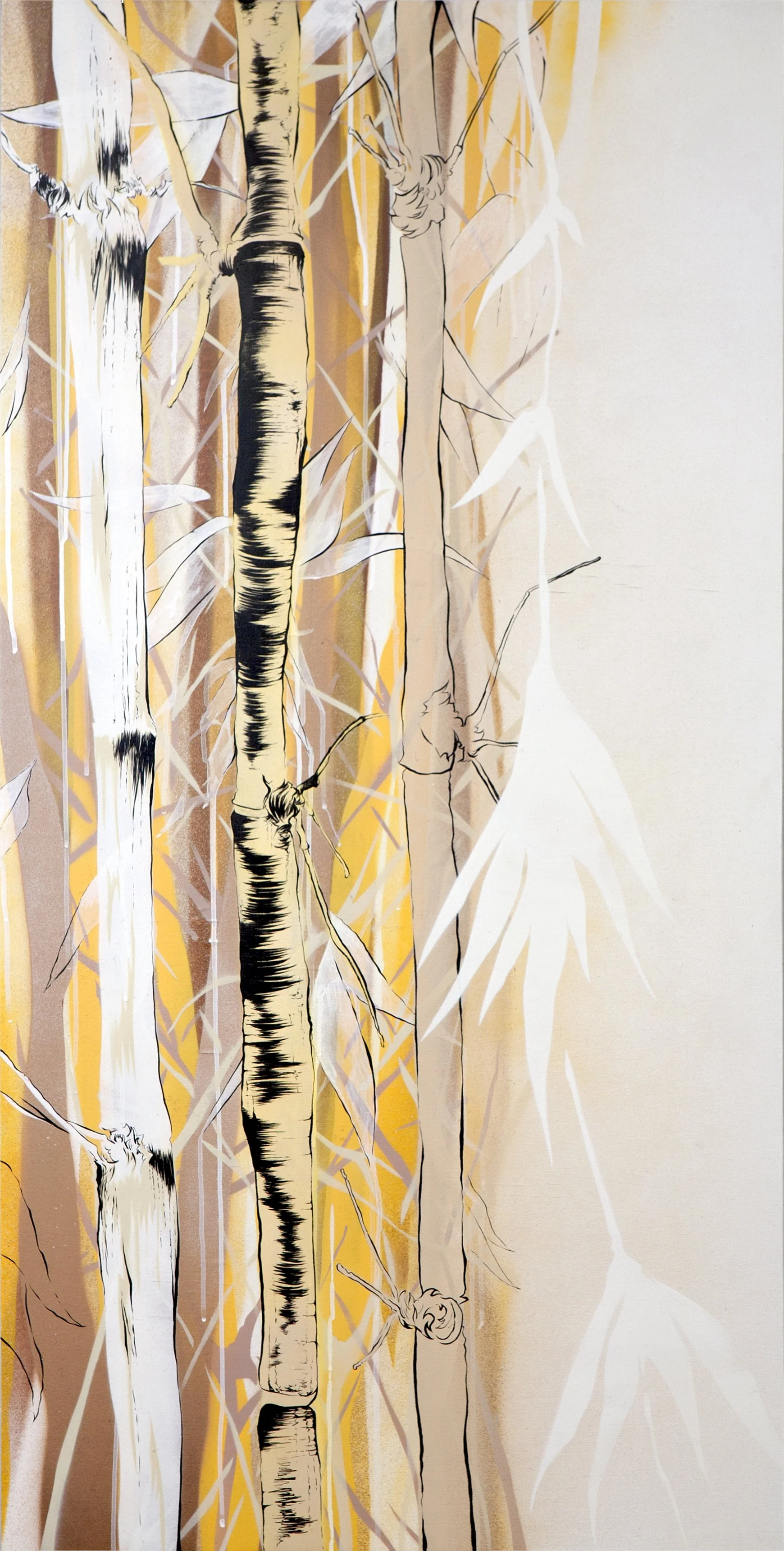 summer | 24"x48" | spray paint, ink and acrylic on wood panel | 2014