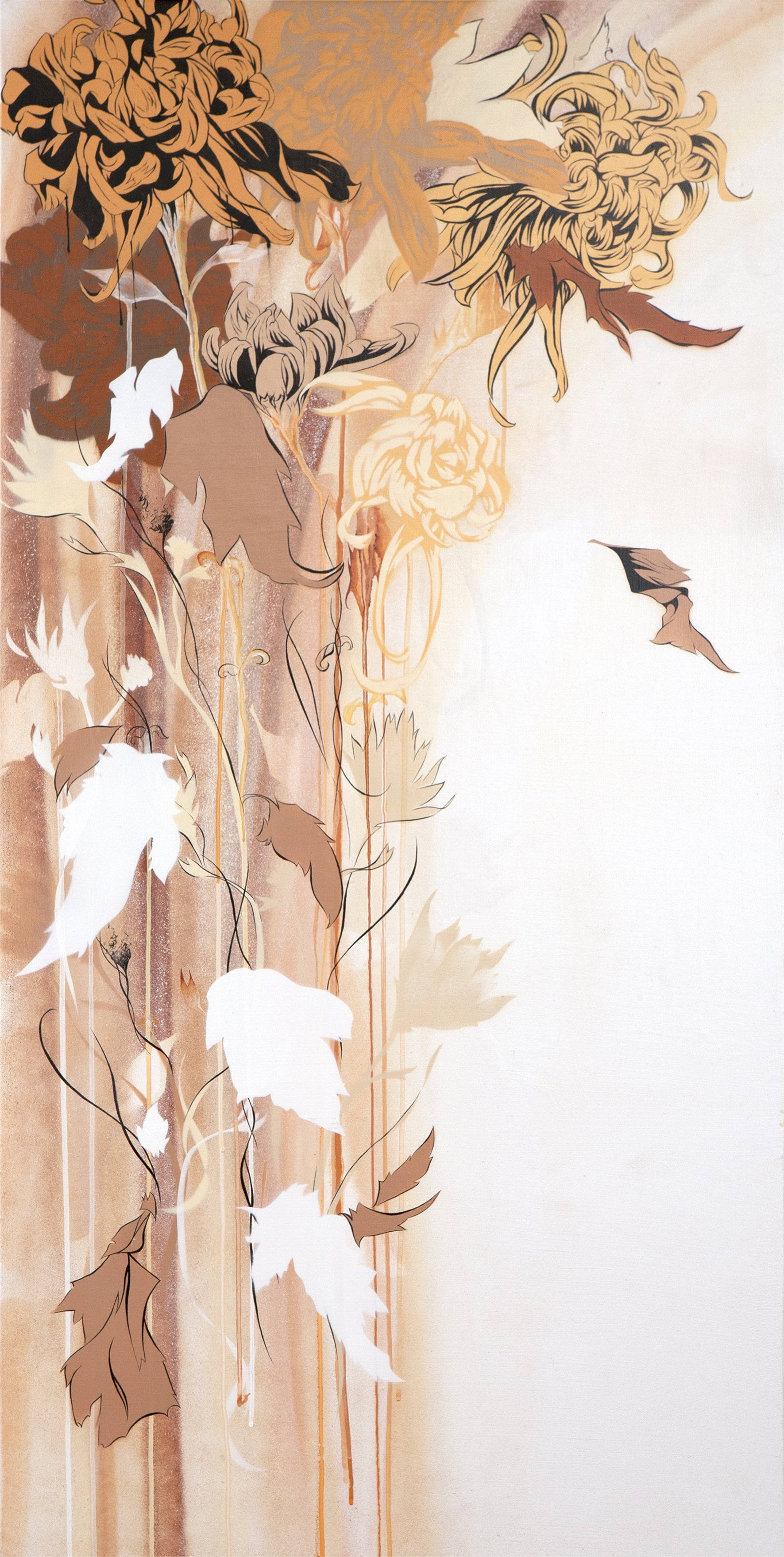 fall | 24"x48" | spray paint, ink and acrylic on wood panel | 2014