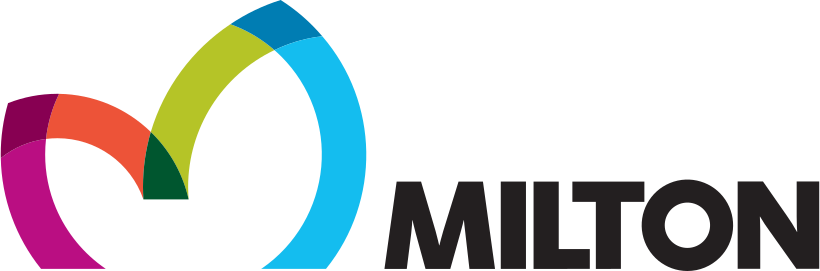Milton logo with multicolored arcs and the word 'Milton' in black.