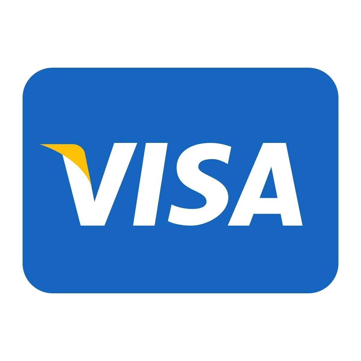 VISA credit card logo with a blue background and white text.