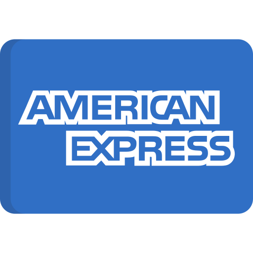 American Express logo with blue background and white text.