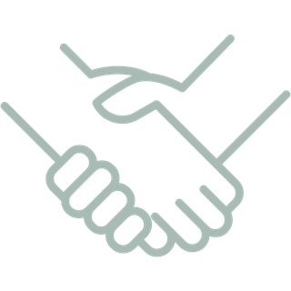 Illustration of two hands shaking, symbolizing agreement or partnership.