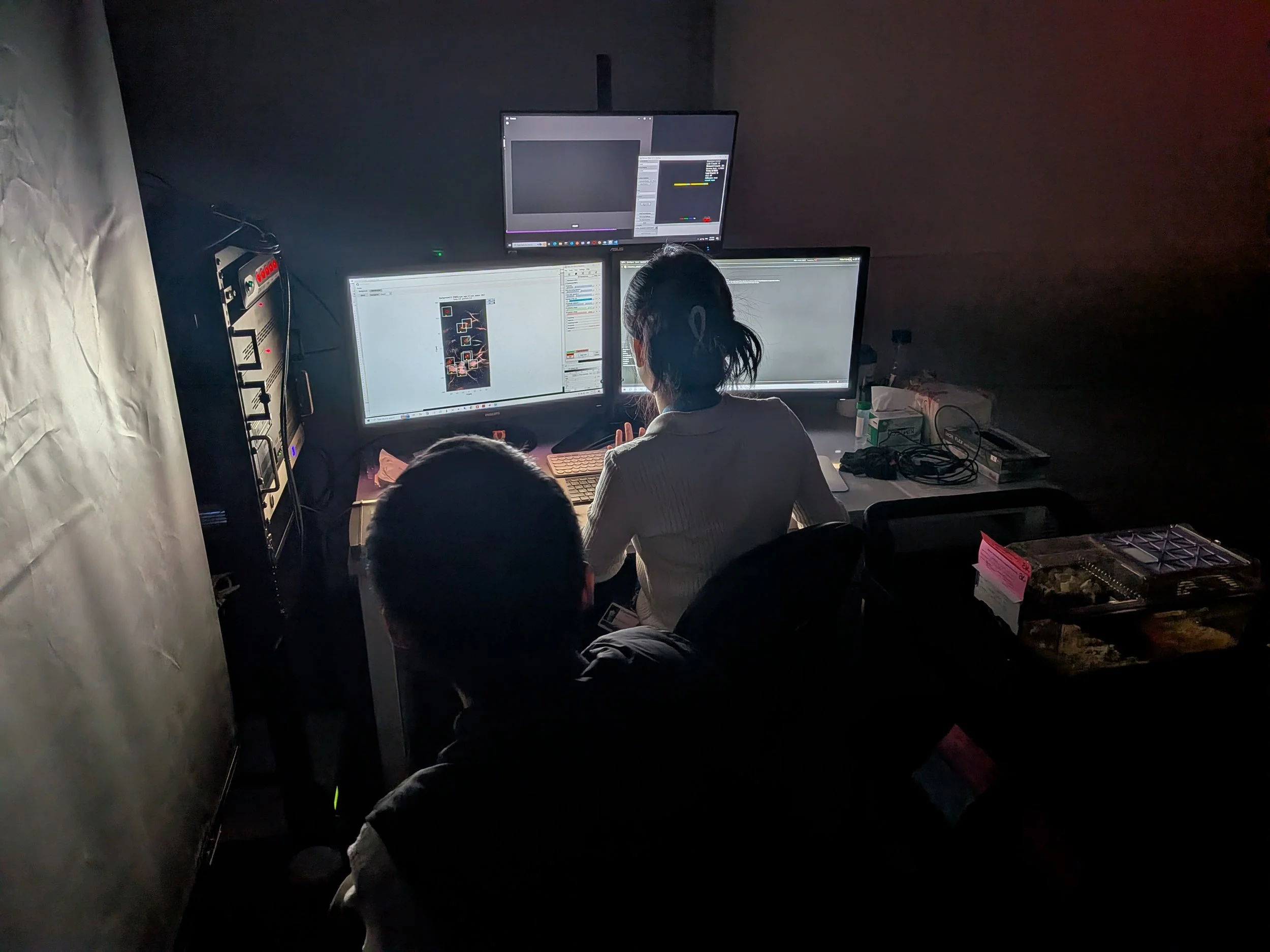 People at work in the new lab