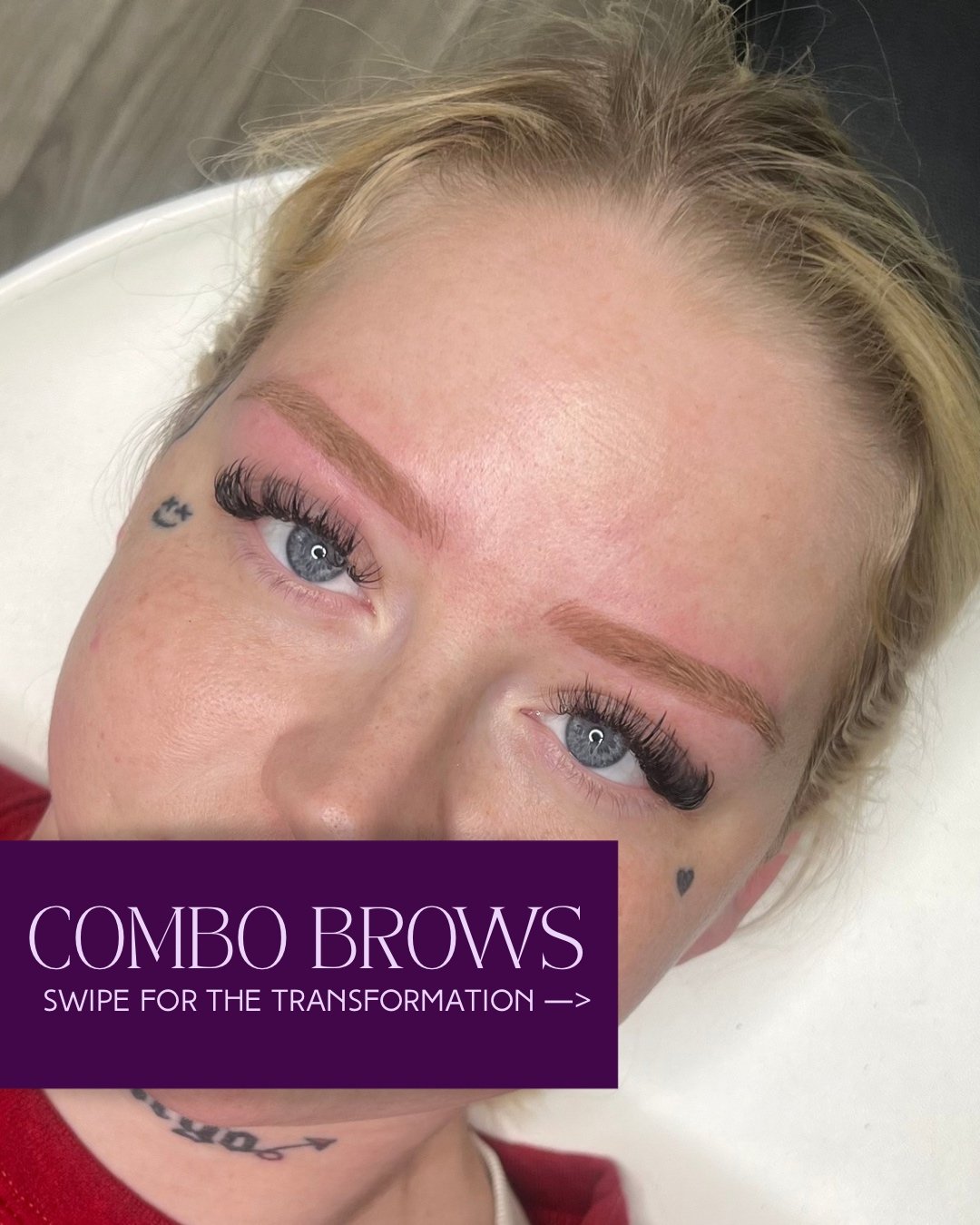 Fresh combo brow permanent makeup done by Wink&Ink Studio in Tulsa, Oklahoma