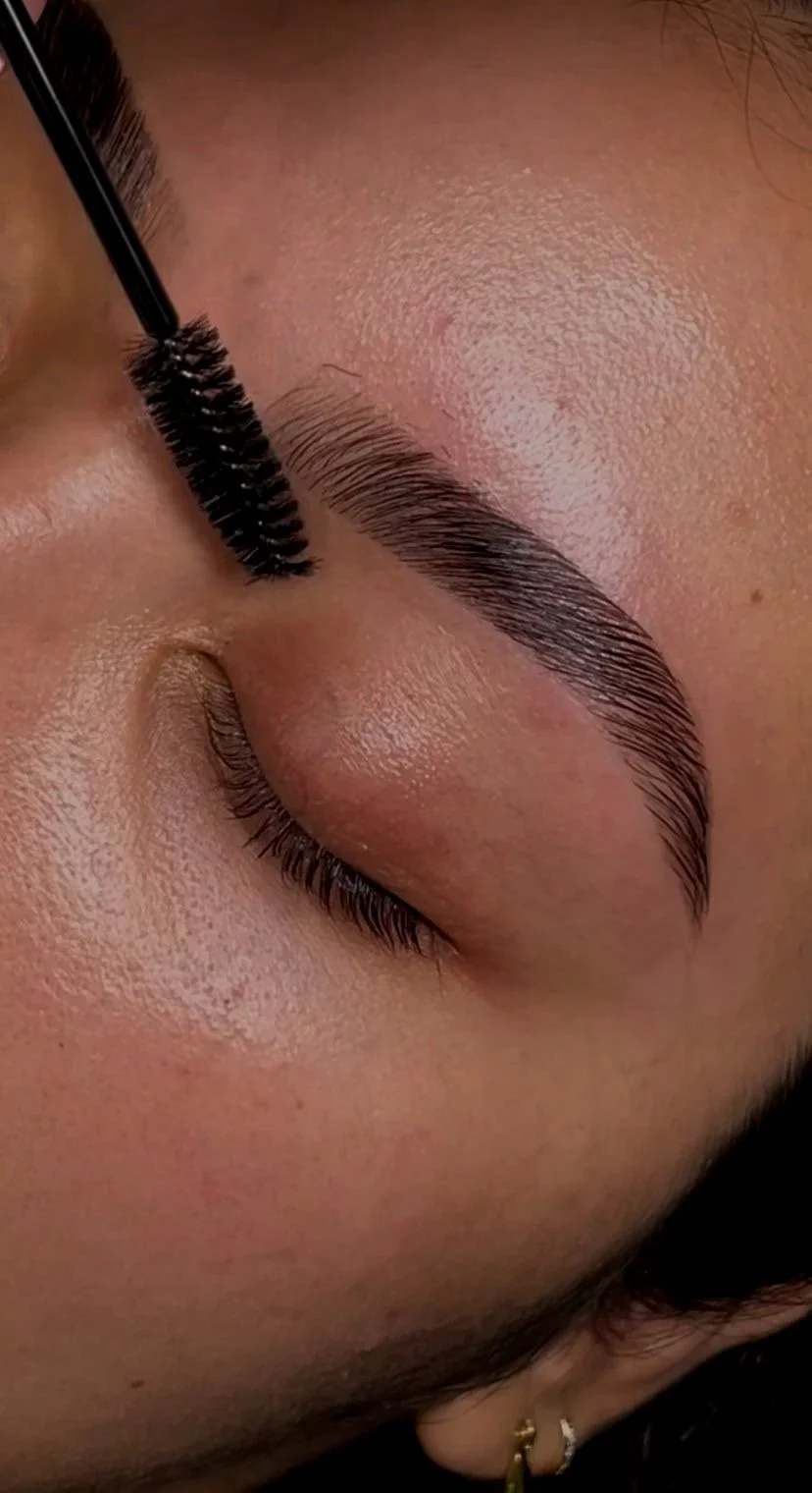 fresh brow lamination done in wink&ink studio in tulsa oklahoma