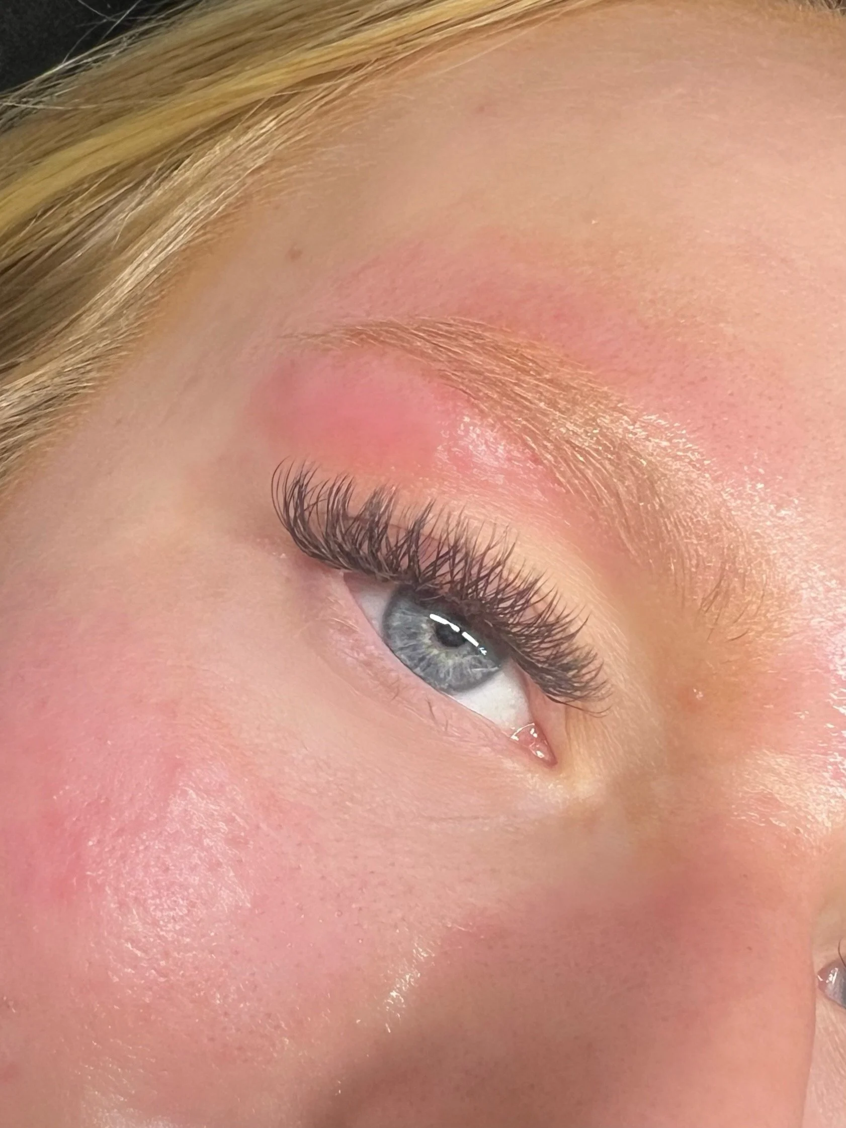 Hybrid lash extension fill and brow wax done by Wink&Ink Studio in Tulsa, Oklahoma